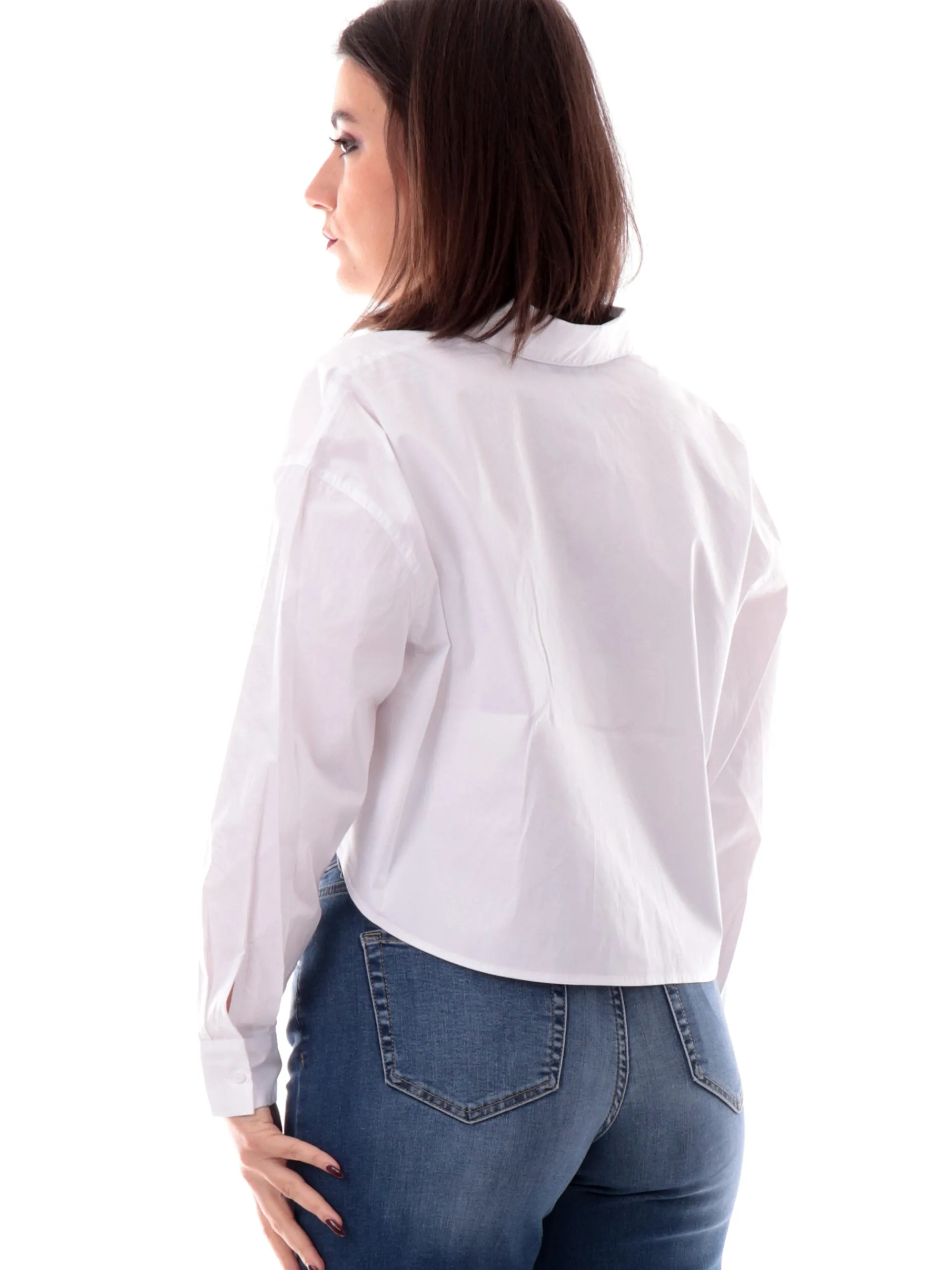 ARMANI EXCHANGE Top & Camicie*Camicia crop AX bianca da donna logo AX ricamato XW001180AF12812