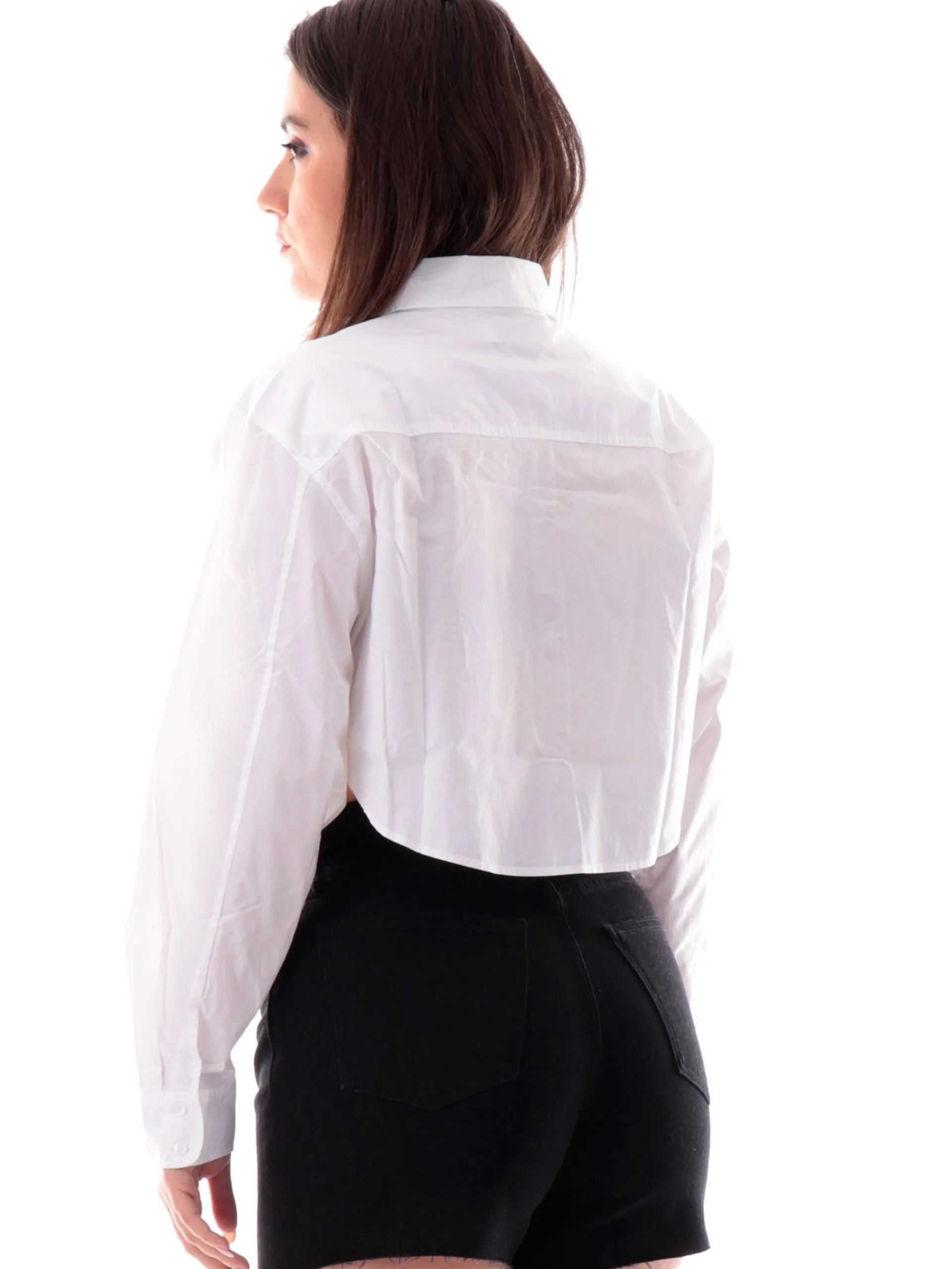 CALVIN KLEIN Top & Camicie*Camicia crop bianca da donna con taschino J20J225078