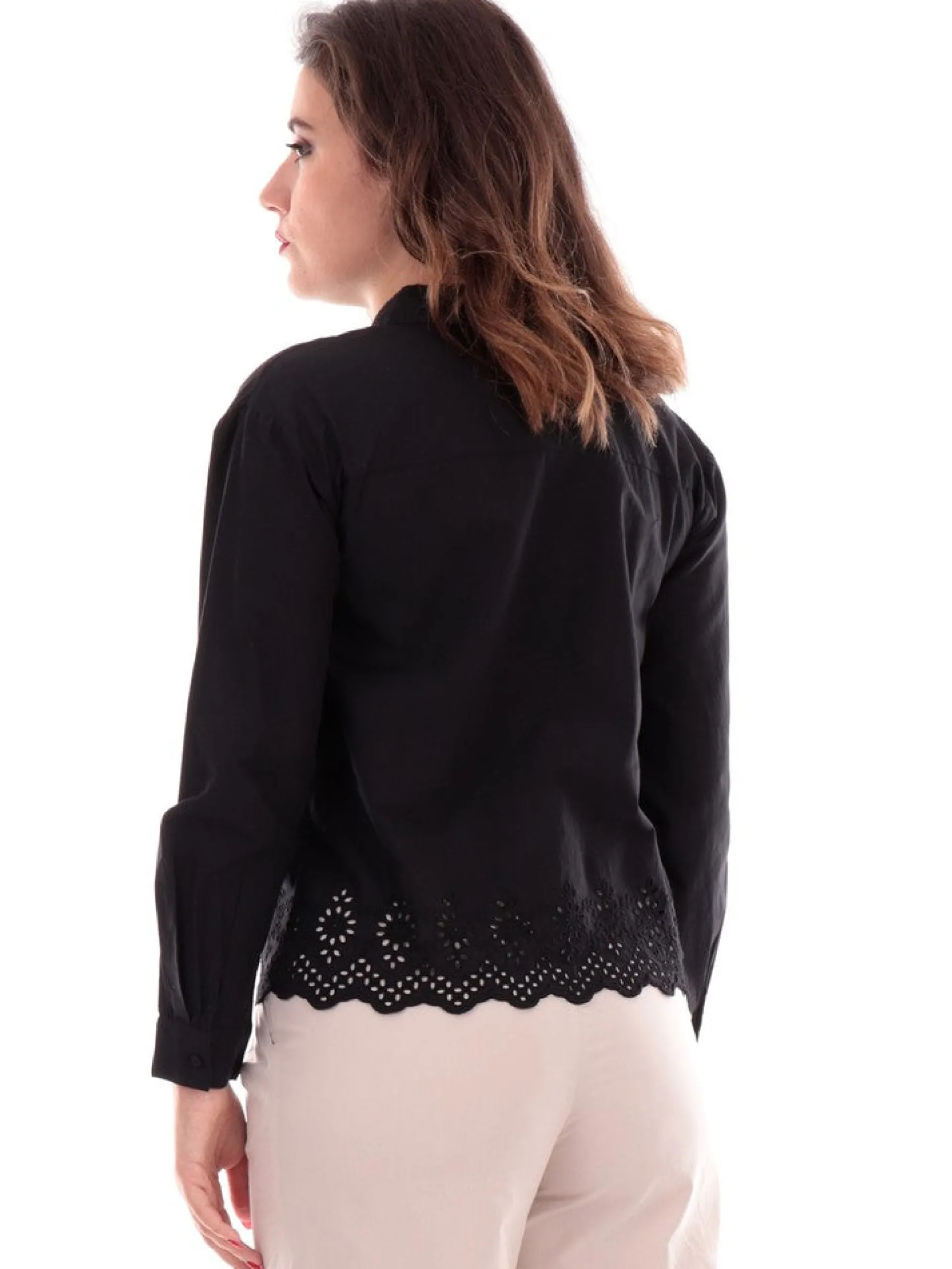ONLY Top & Camicie*Camicia donna nera fondo ricamato 15313165