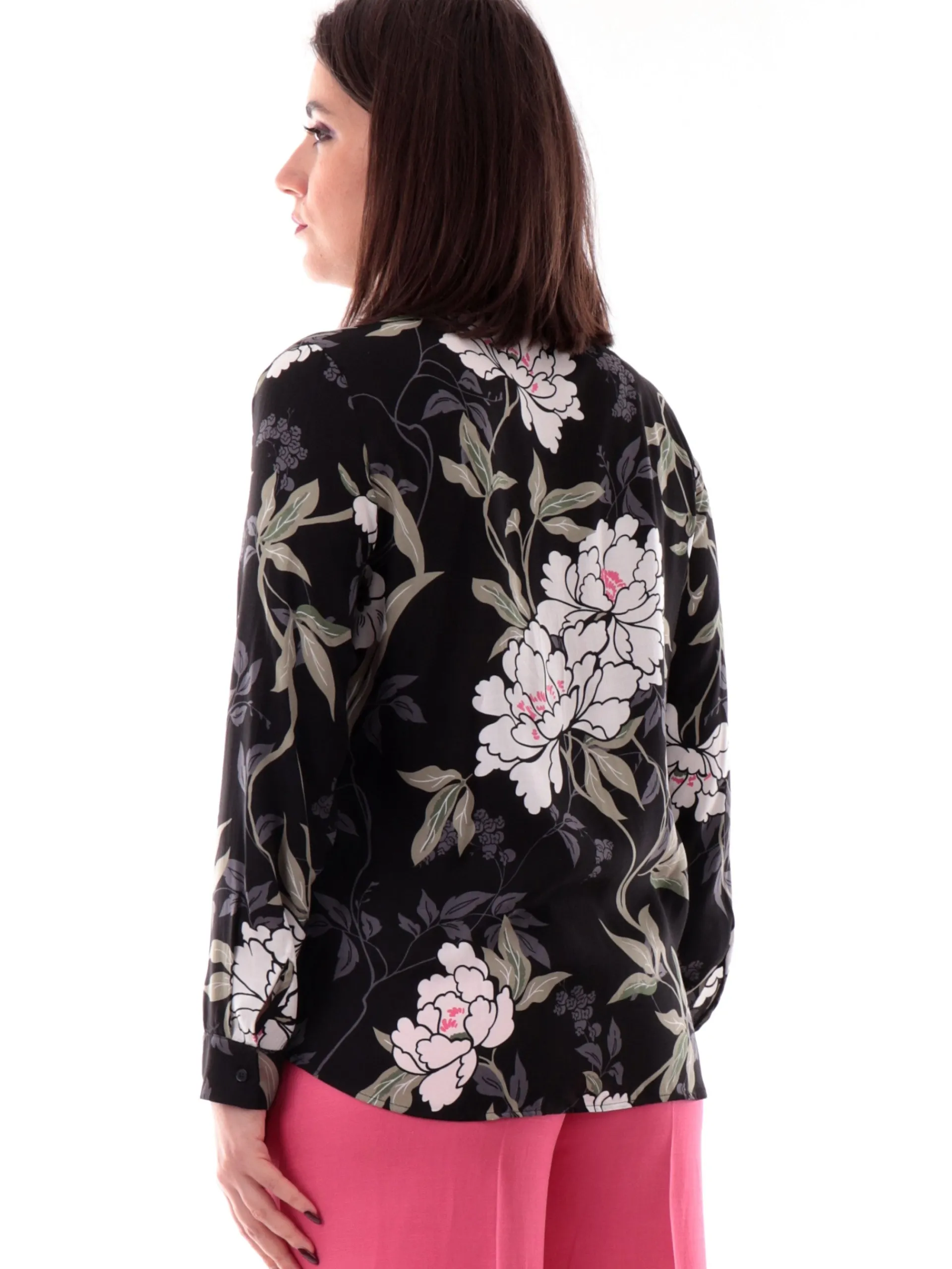 EMME MARELLA Top & Camicie*Camicia nera da donna fantasia floreale NIZZA1