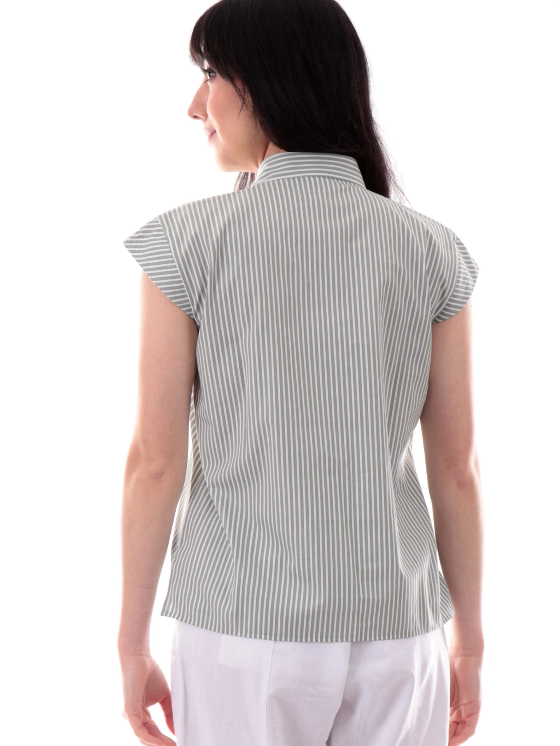 EMME MARELLA Top & Camicie*Camicia smanicata verde da donna con taschino SALMO