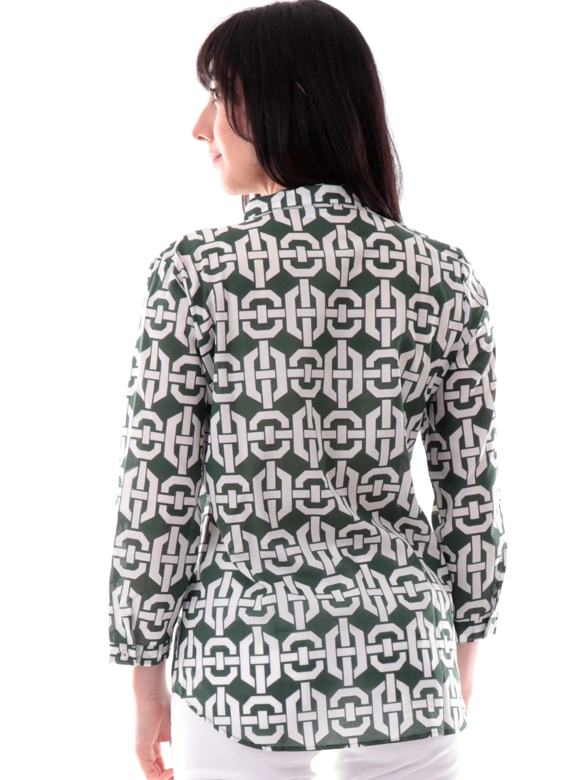 EMME MARELLA Top & Camicie*Camicia verde fantasia foulard da donna con scollo a V ACCOLTO