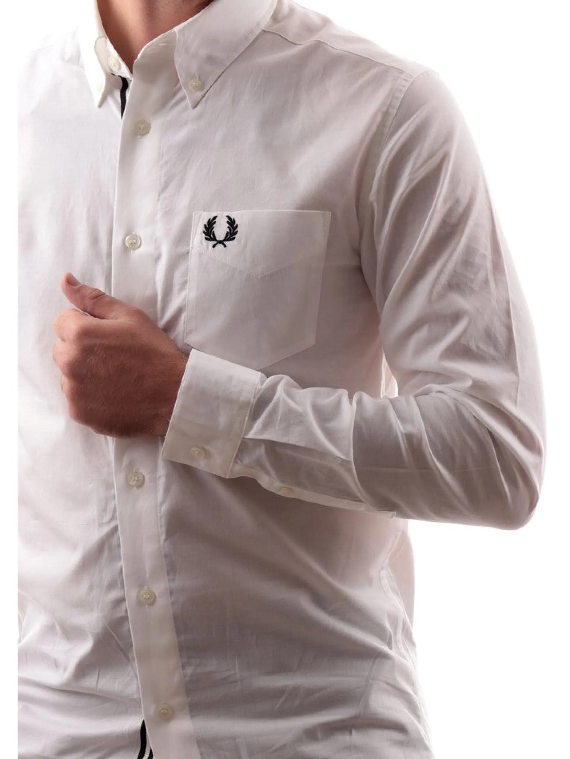 FRED PERRY Camicie*Camicia bianca da uomo Button Down Collar M5650
