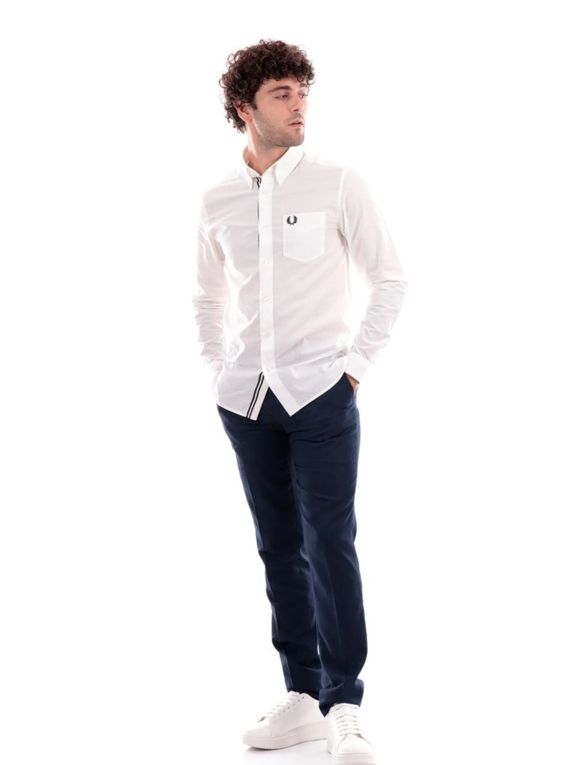 FRED PERRY Camicie*Camicia bianca da uomo Button Down Collar M5650