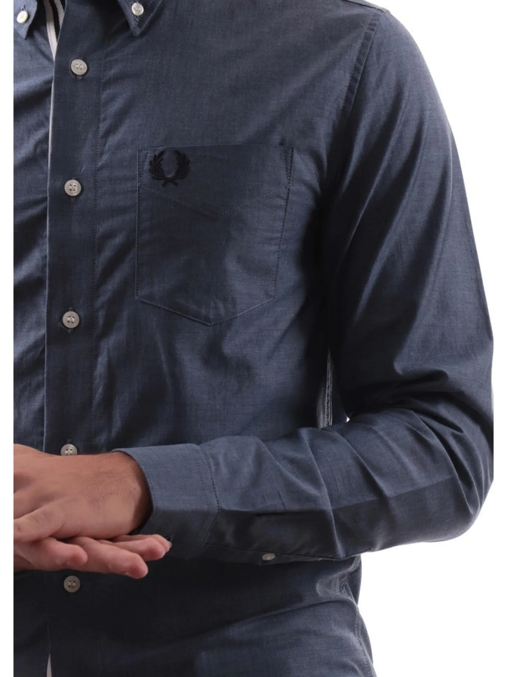 FRED PERRY Camicie*Camicia blu da uomo Button Down Collar M5650