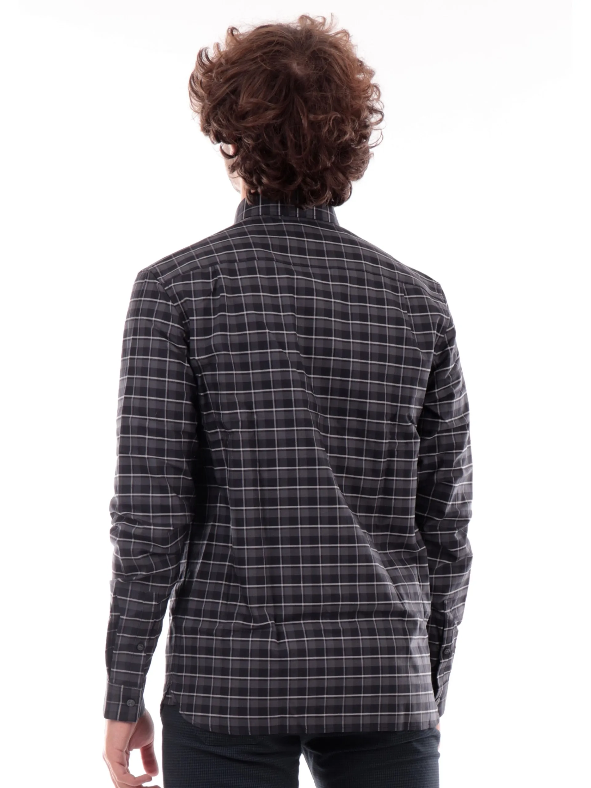 FRED PERRY Camicie*Camicia grigia a quadri da uomo Oxford Check M4657