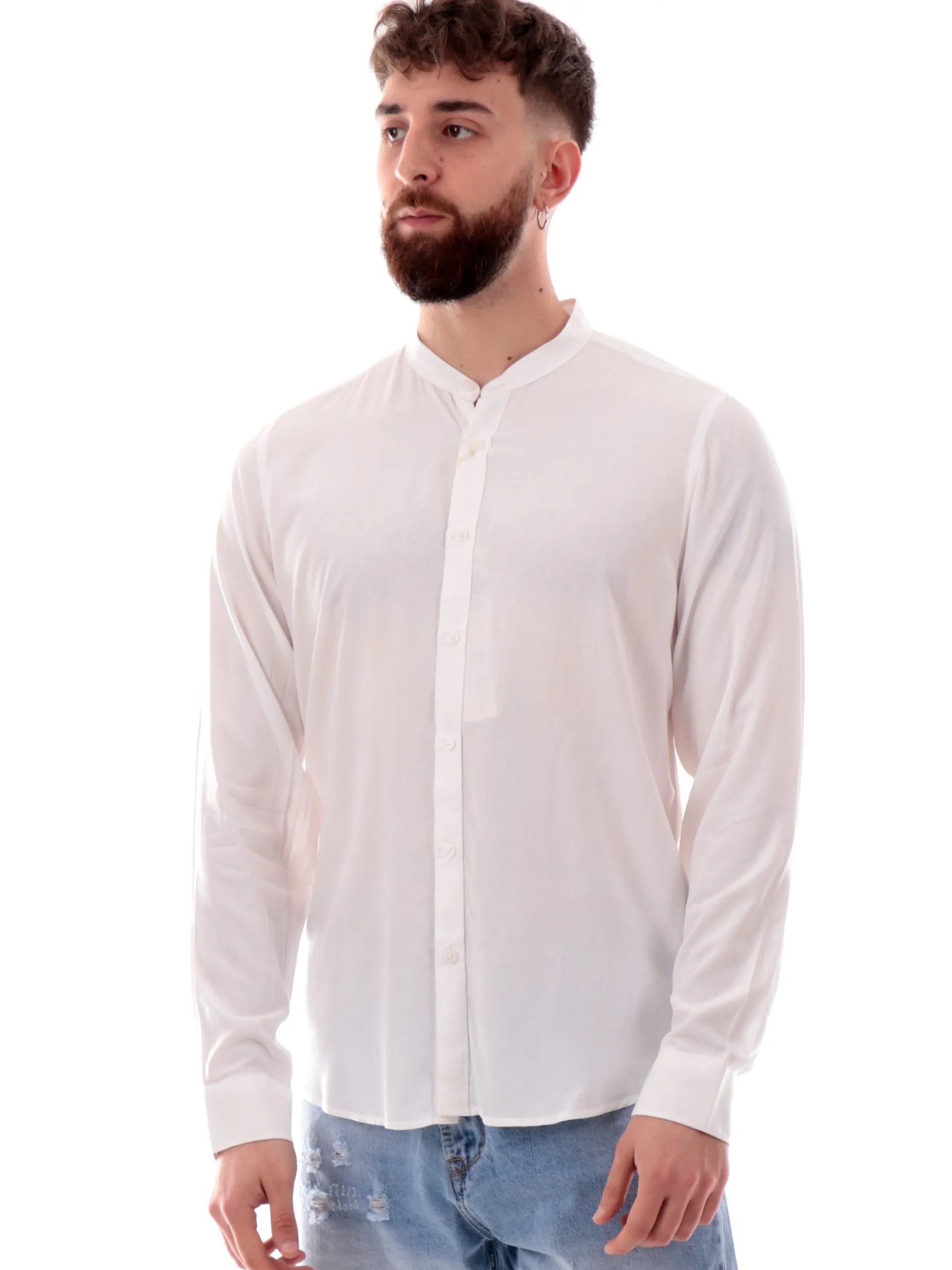 GIANNI LUPO Camicie*Camicia bianca da uomo coreana GL7676SS25
