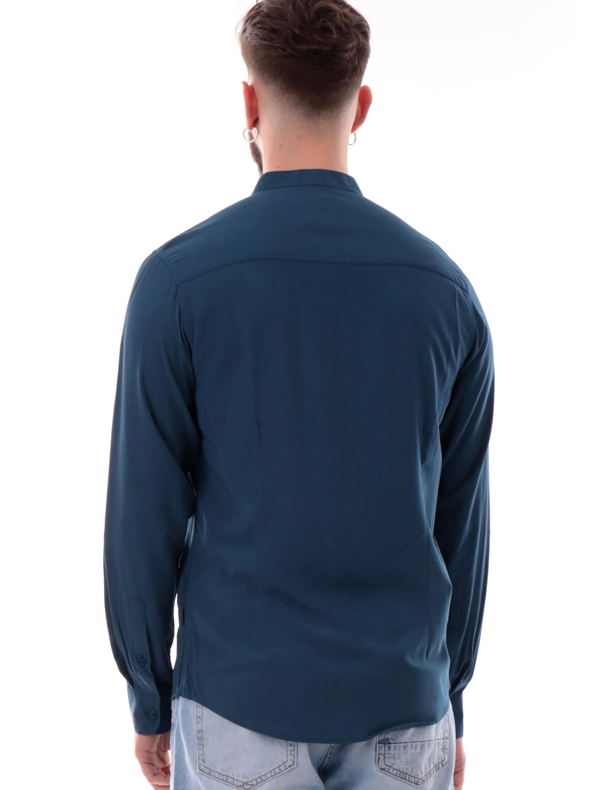 GIANNI LUPO Camicie*Camicia blu da uomo coreana GL7676SS25
