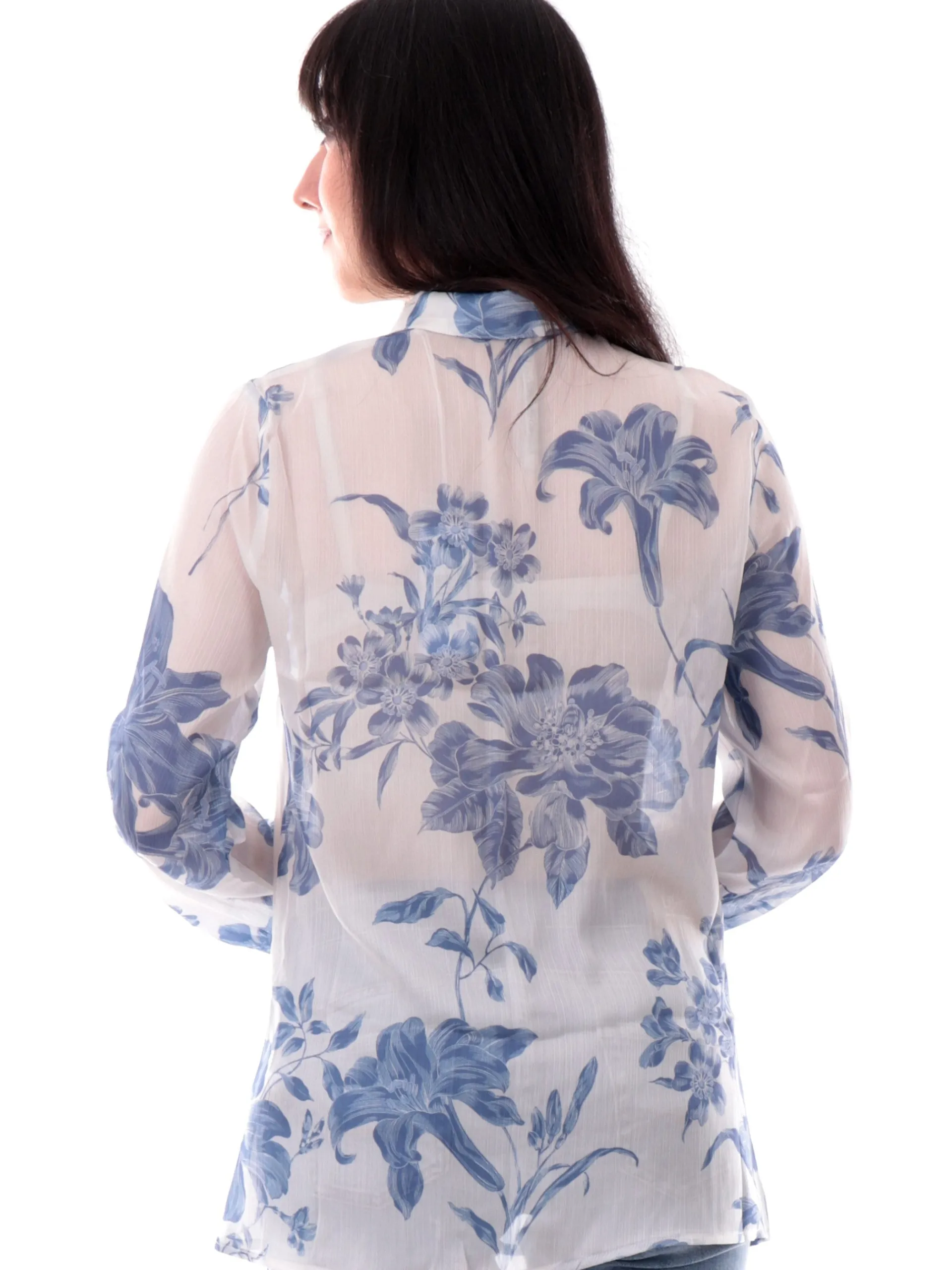 GUESS Top & Camicie*Camicia Bianca e celeste fantasia floreale W5GH59WDW82P7WQ