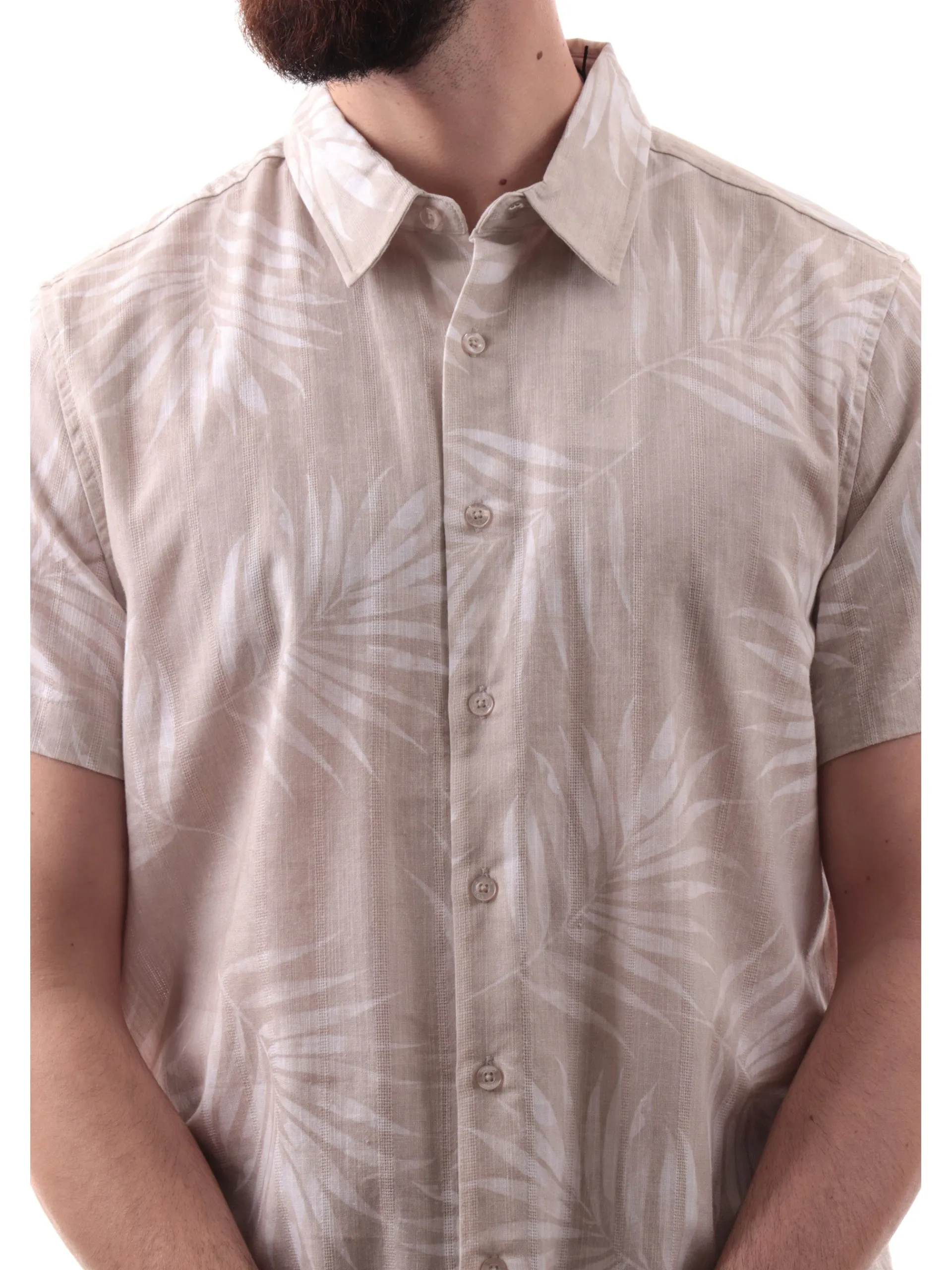 GUESS Camicie*Camicia hawaiana beige da uomo con palme M5GH68WH3A0