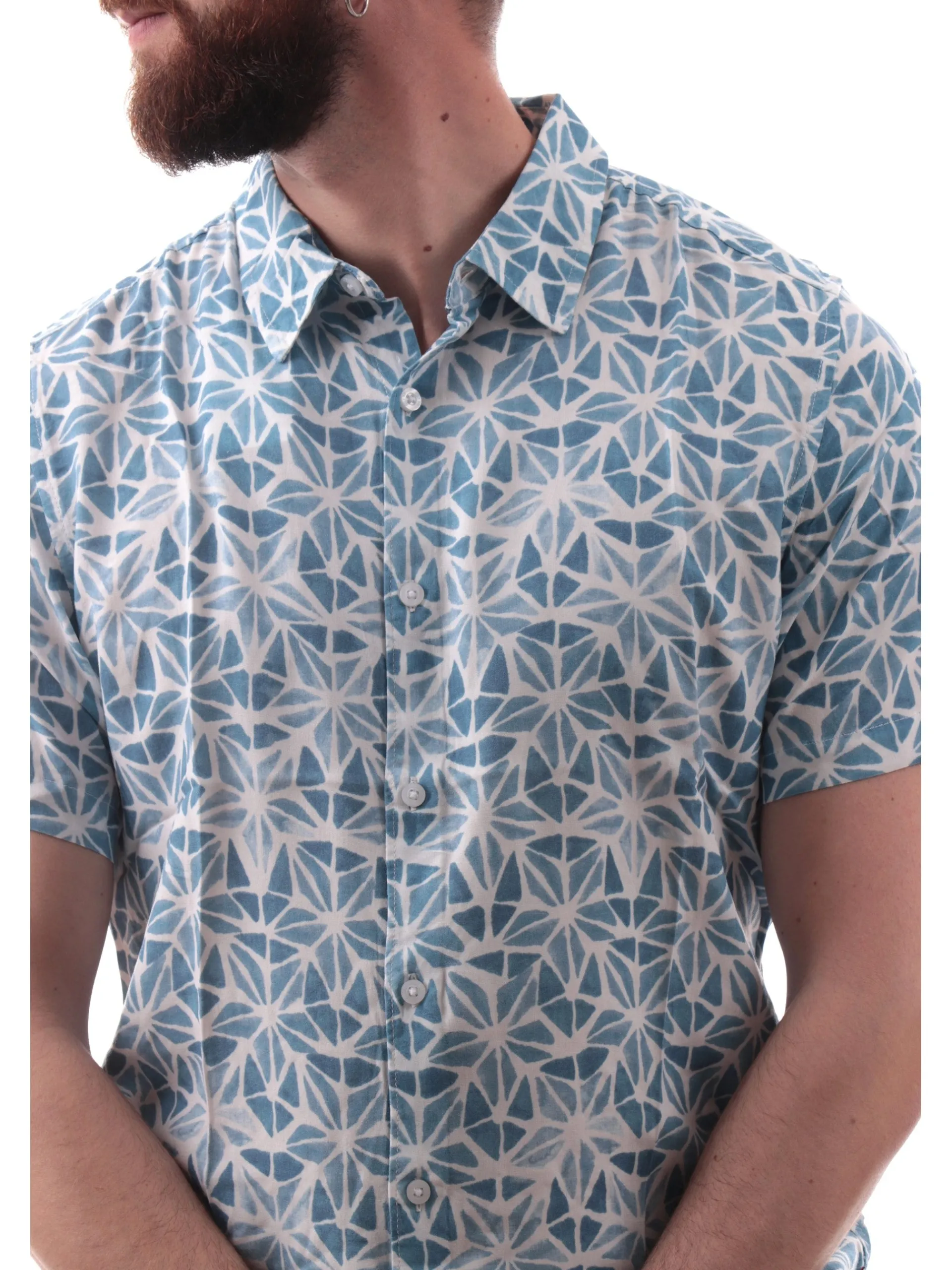 GUESS Camicie*Camicia Hawaiana blu da uomo maniche corte M5GH58WD4Z2
