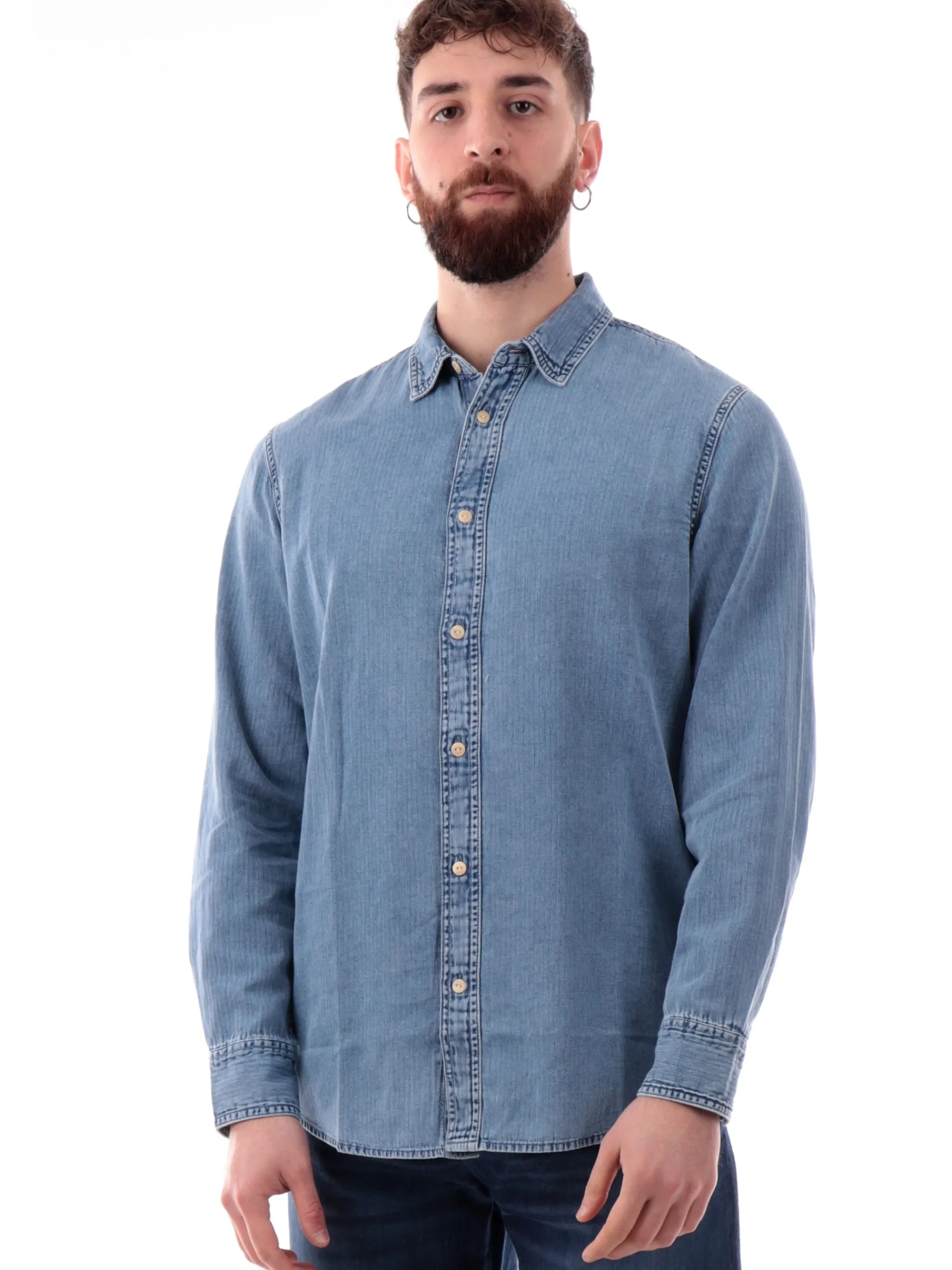 GUESS Camicie*Camicia jeans da uomo Ronnie M5RH77D5L01