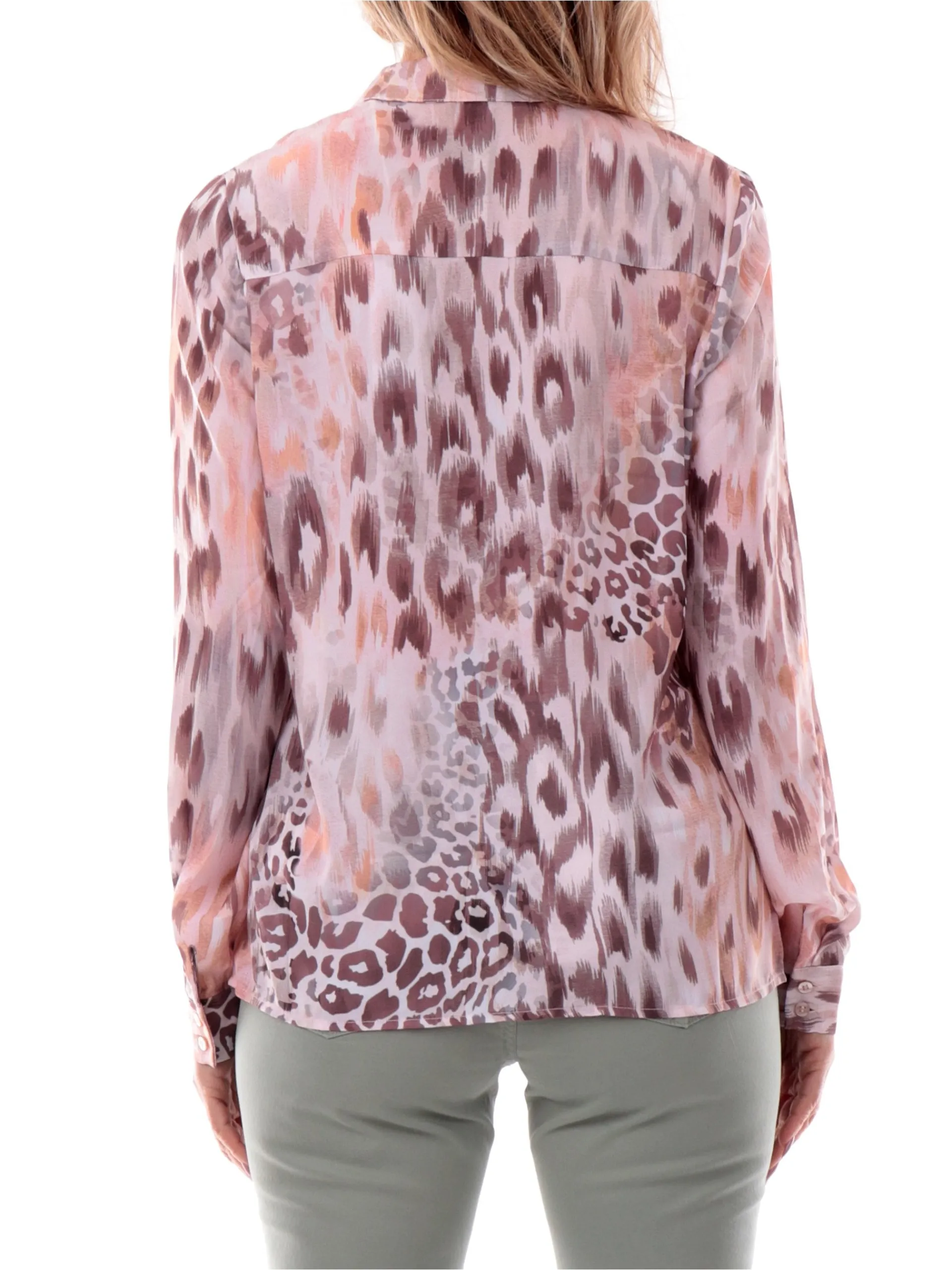 GUESS Top & Camicie*Camicia leopardata rosa da donna W4BH56WGLA2P1LB