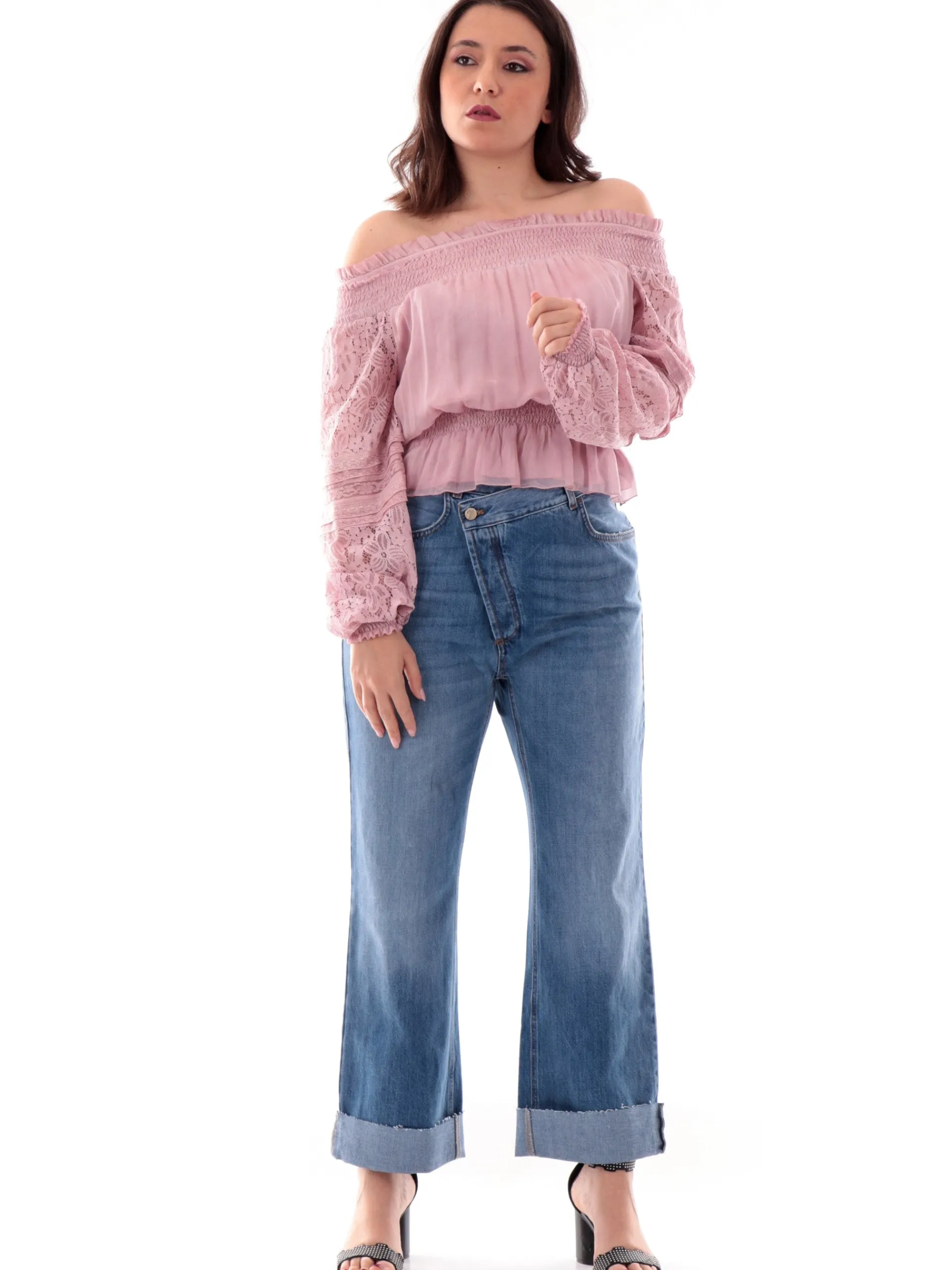 GUESS Maglie*Camicia rosa da donna con spalle scoperte Audrey W5GH0SWE550F45A