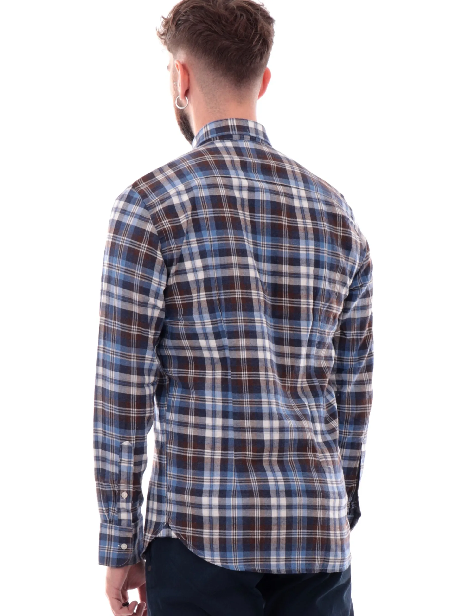 IMPURE Camicie*Camicia a quadri da uomo blu e marrone