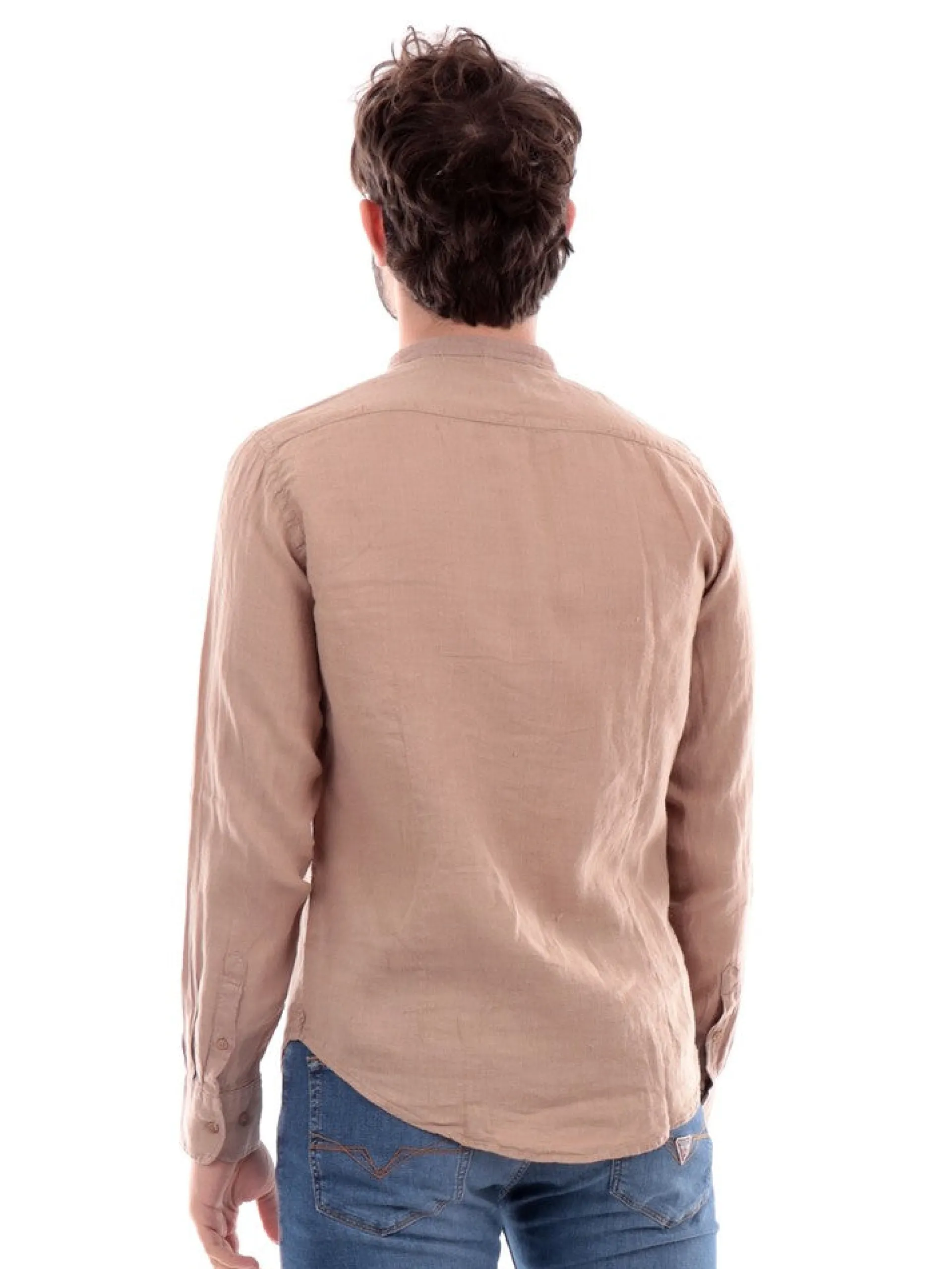 IMPURE Camicie*Camicia marrone coreana da uomo SHL1345