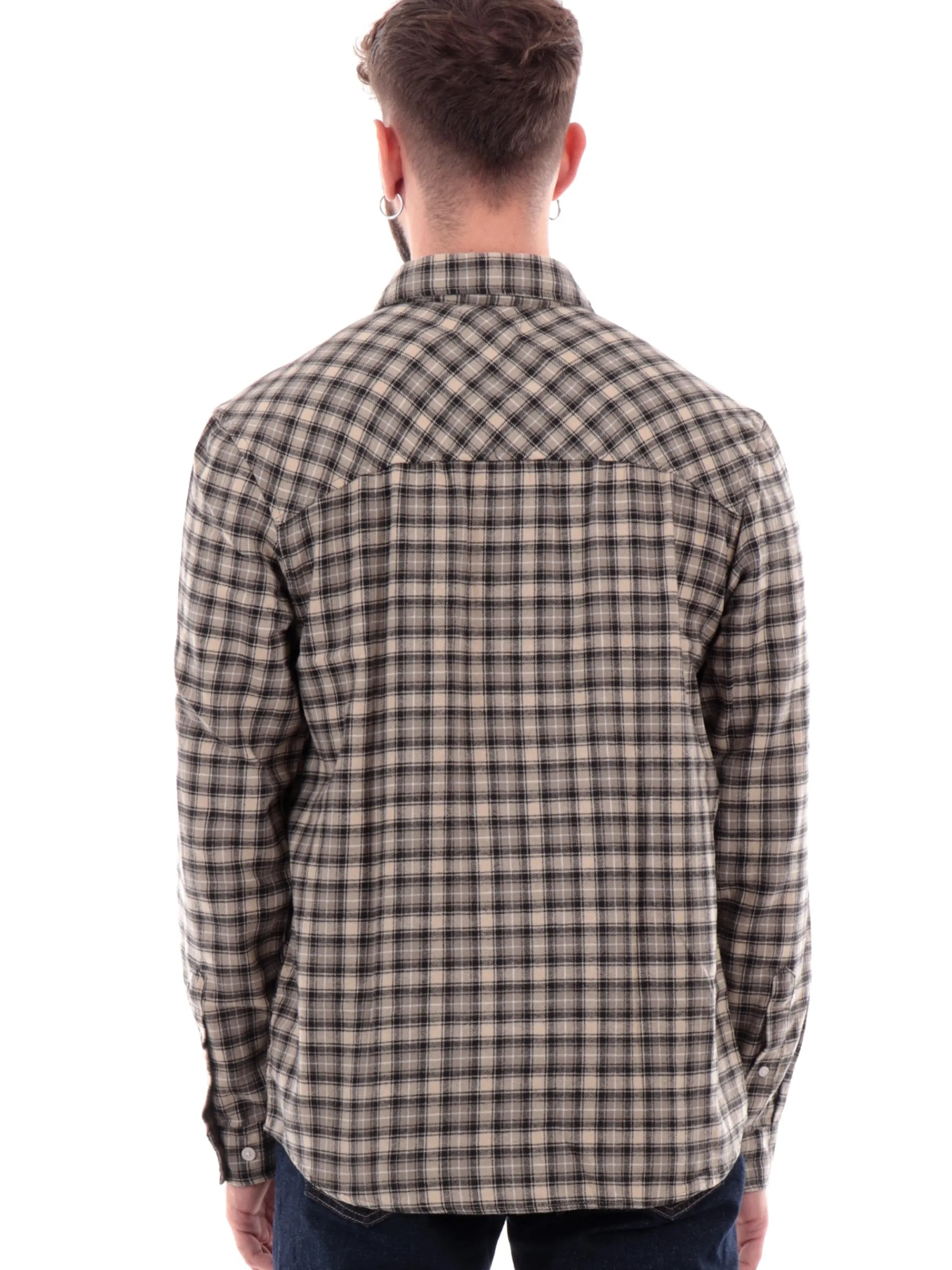 JACK&JONES Camicie*Camicia Jack Jones beige in flanella da uomo a quadri 12260776