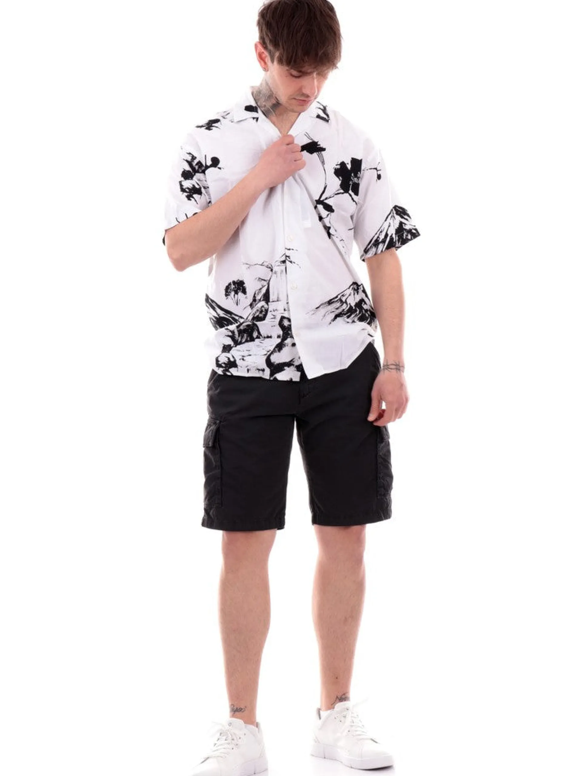 JACK&JONES Camicie*Camicia Jack Jones bianca da uomo Palma Resort 12252948