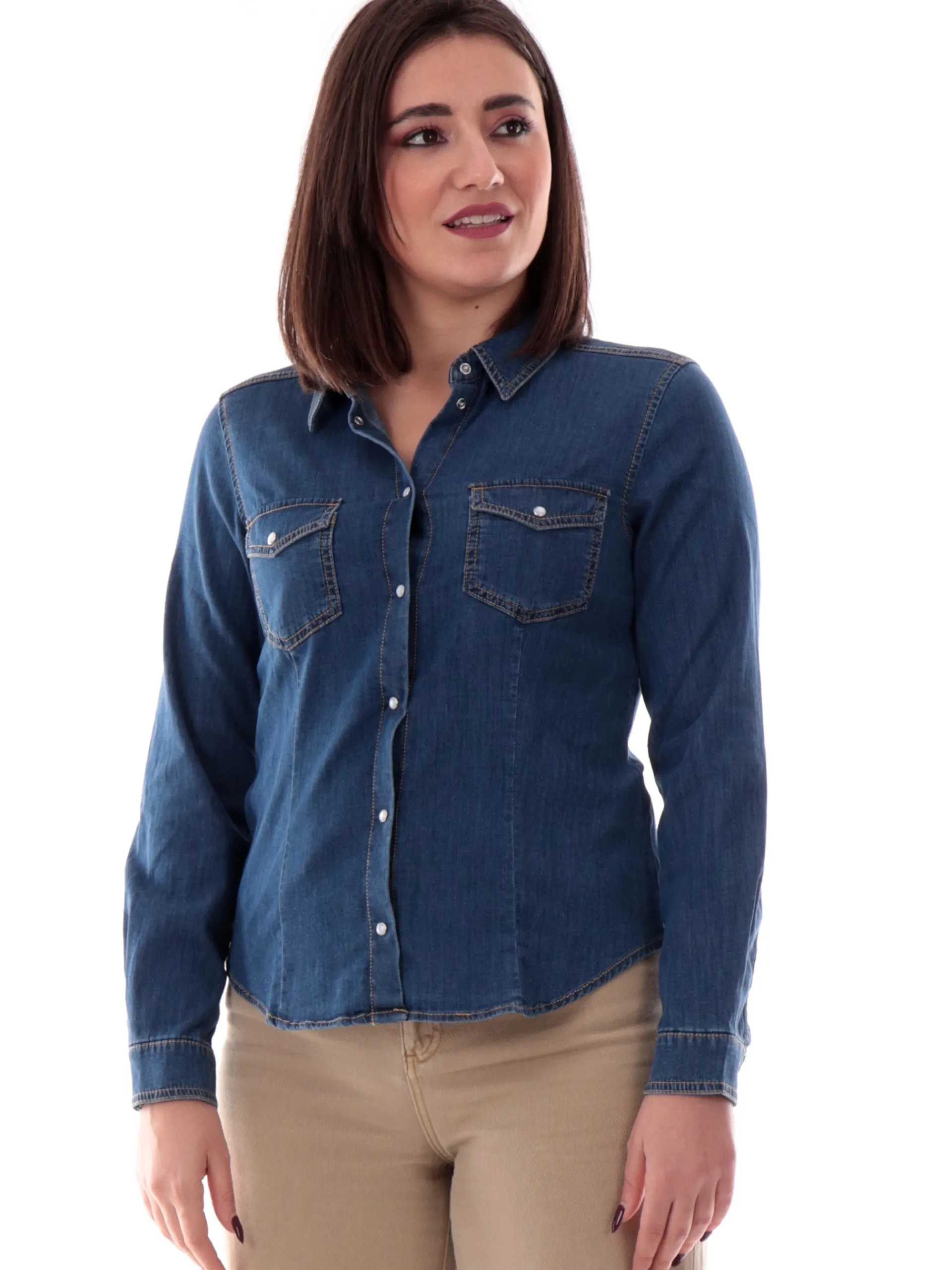 EMME MARELLA Top & Camicie*Camicia jeans da donna taschini frontali SEM