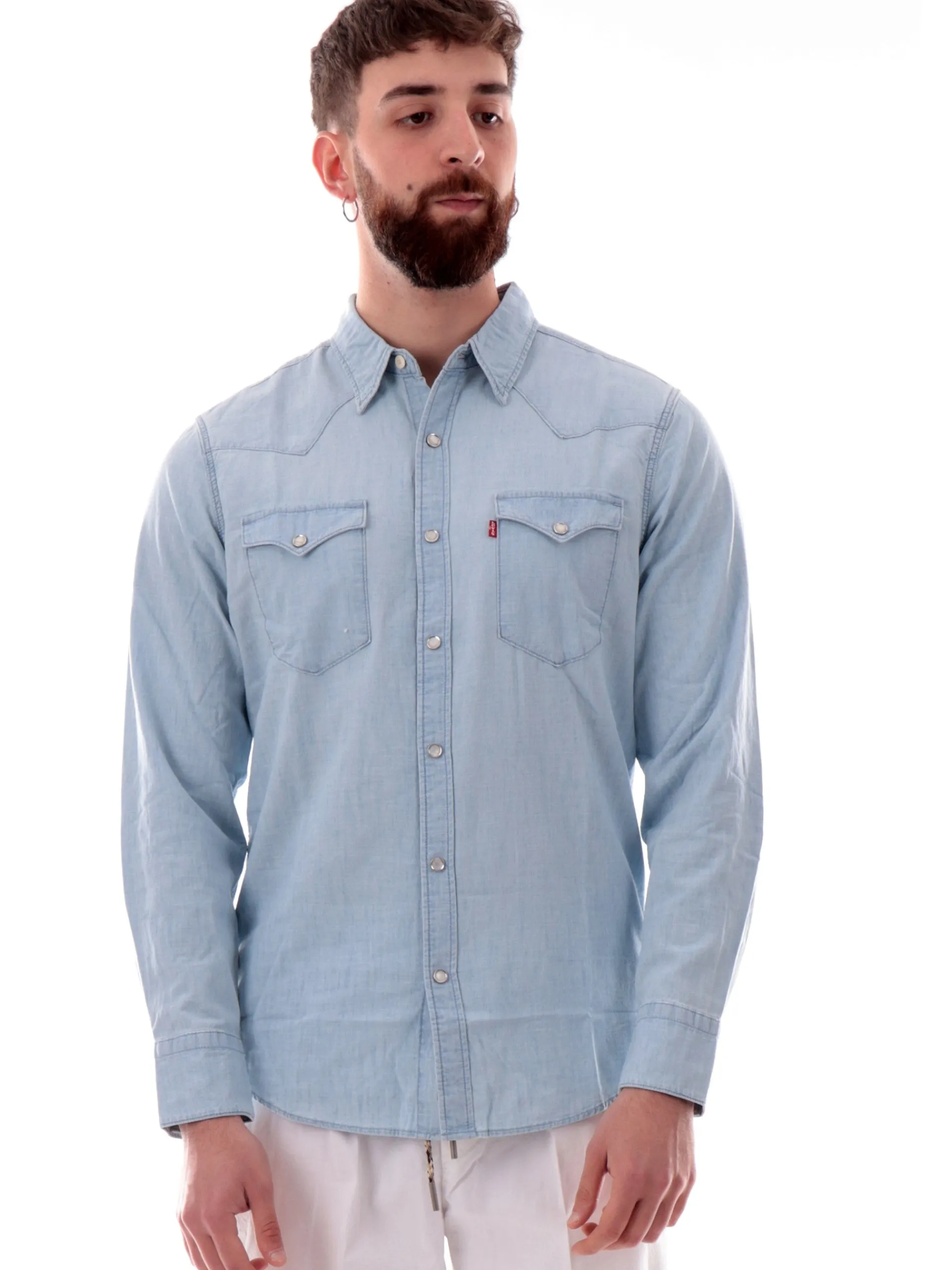 LEVIS Camicie*Camicia jeans blu chiaro da uomo Barstow Western 8574400