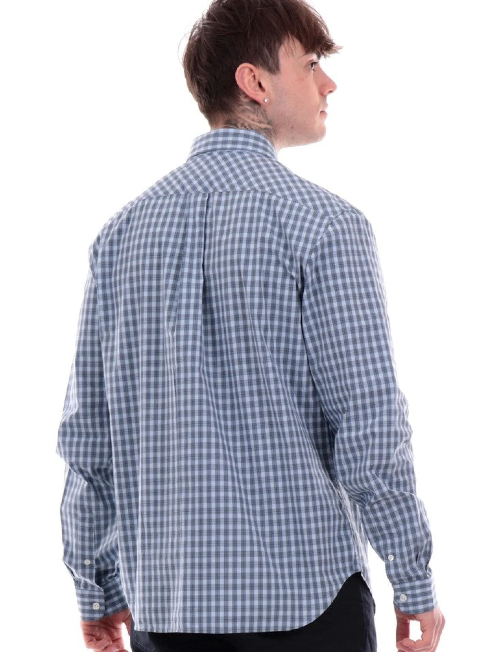 LACOSTE Camicie*Camicia blu da uomo a quadri CH6981