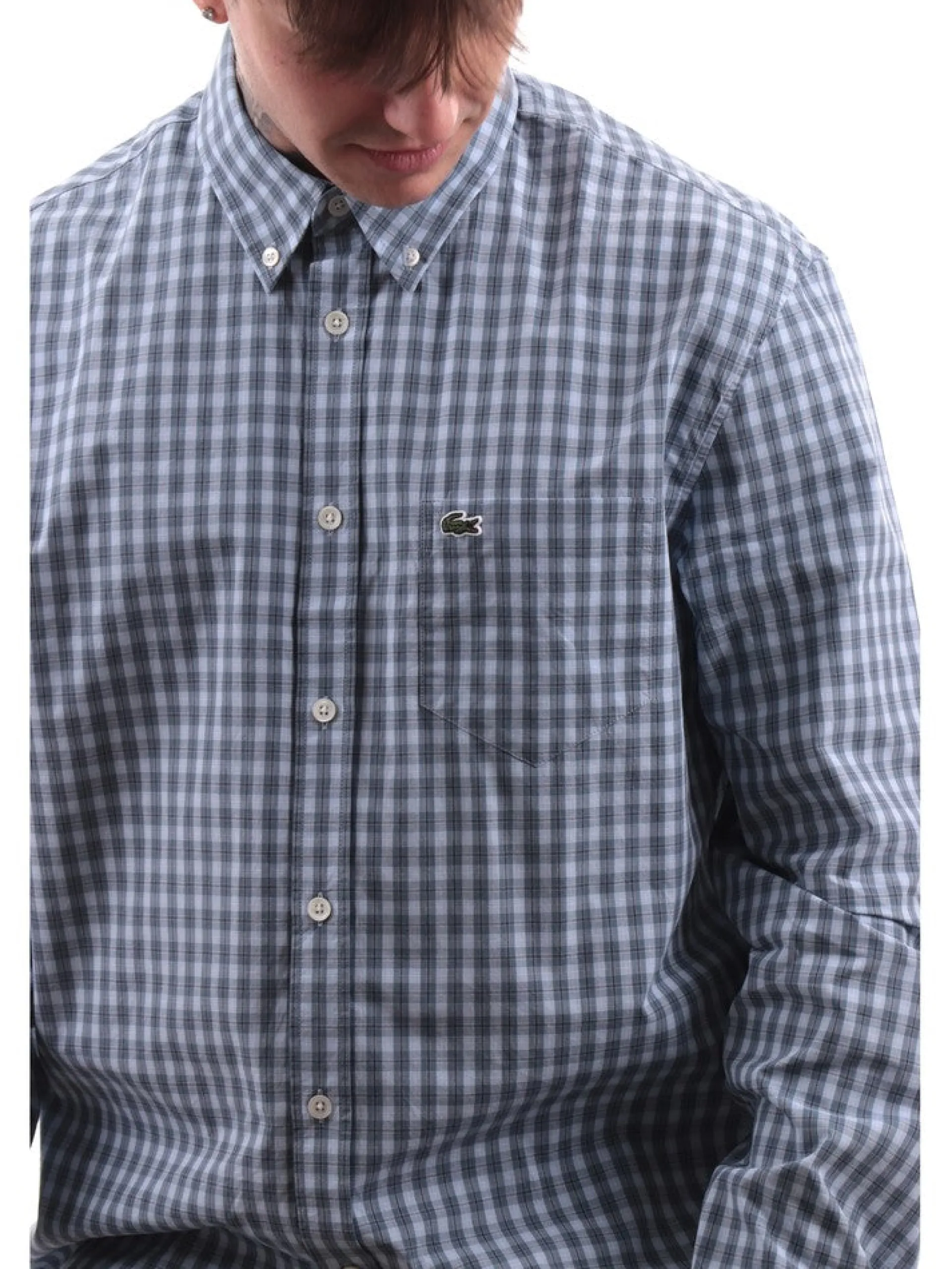 LACOSTE Camicie*Camicia blu da uomo a quadri CH6981