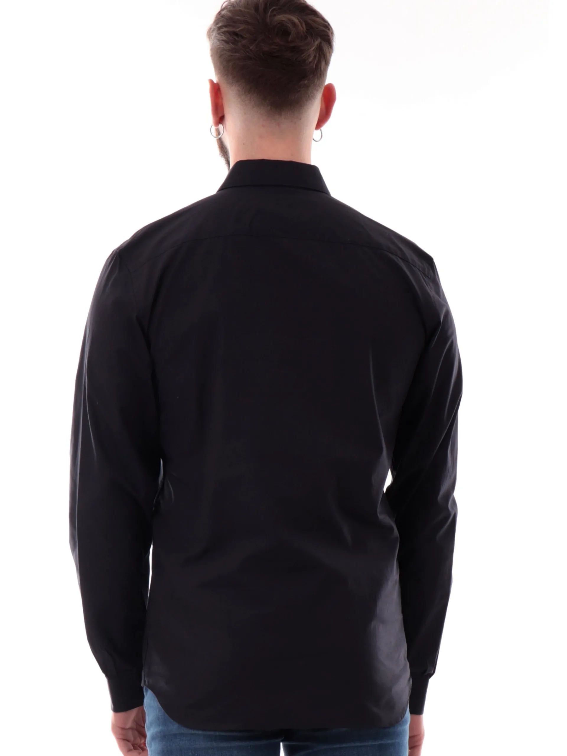 LACOSTE Camicie*Camicia blu da uomo maniche lunghe 100% cotone CH5620