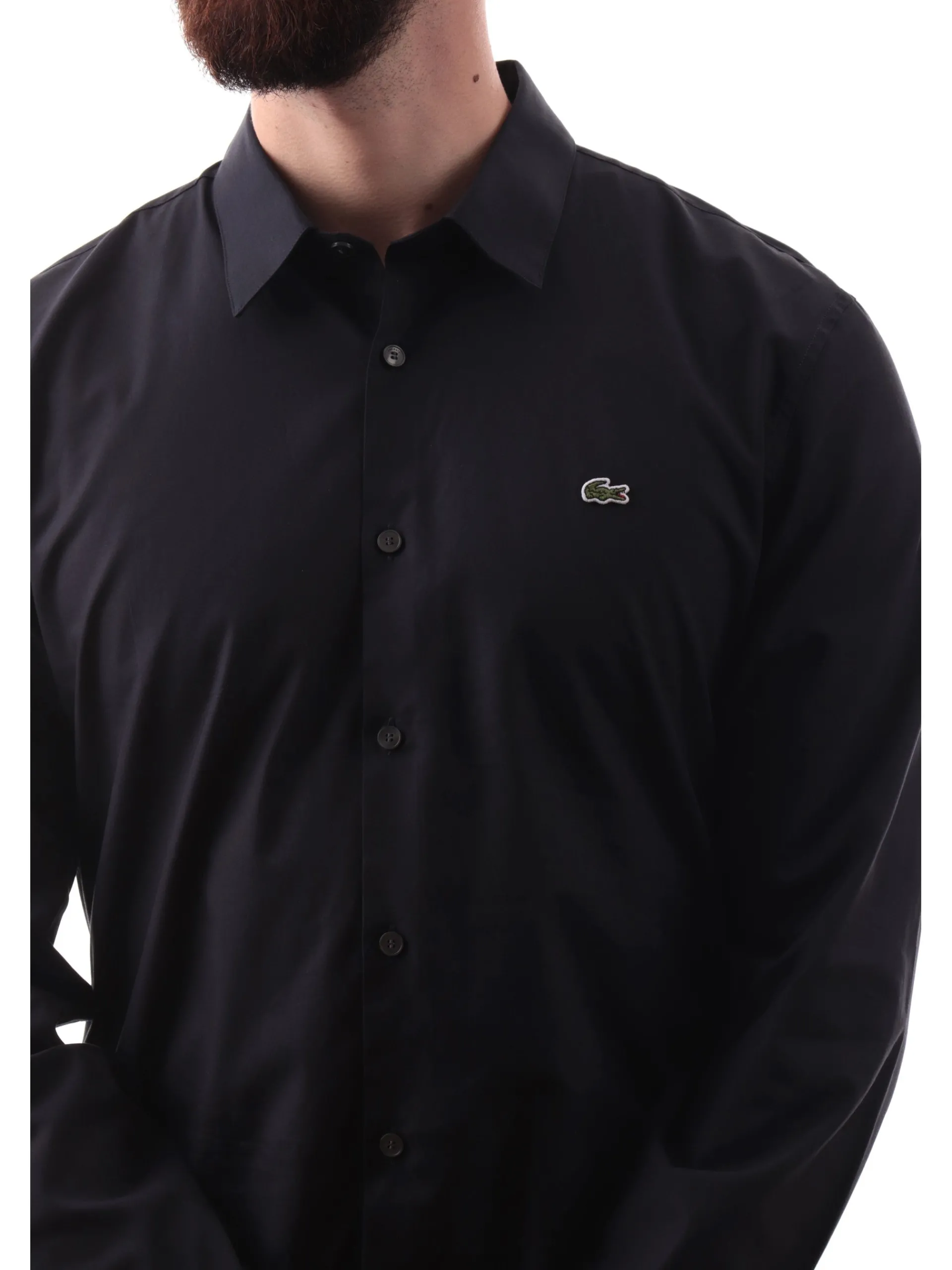 LACOSTE Camicie*Camicia blu da uomo maniche lunghe 100% cotone CH5620