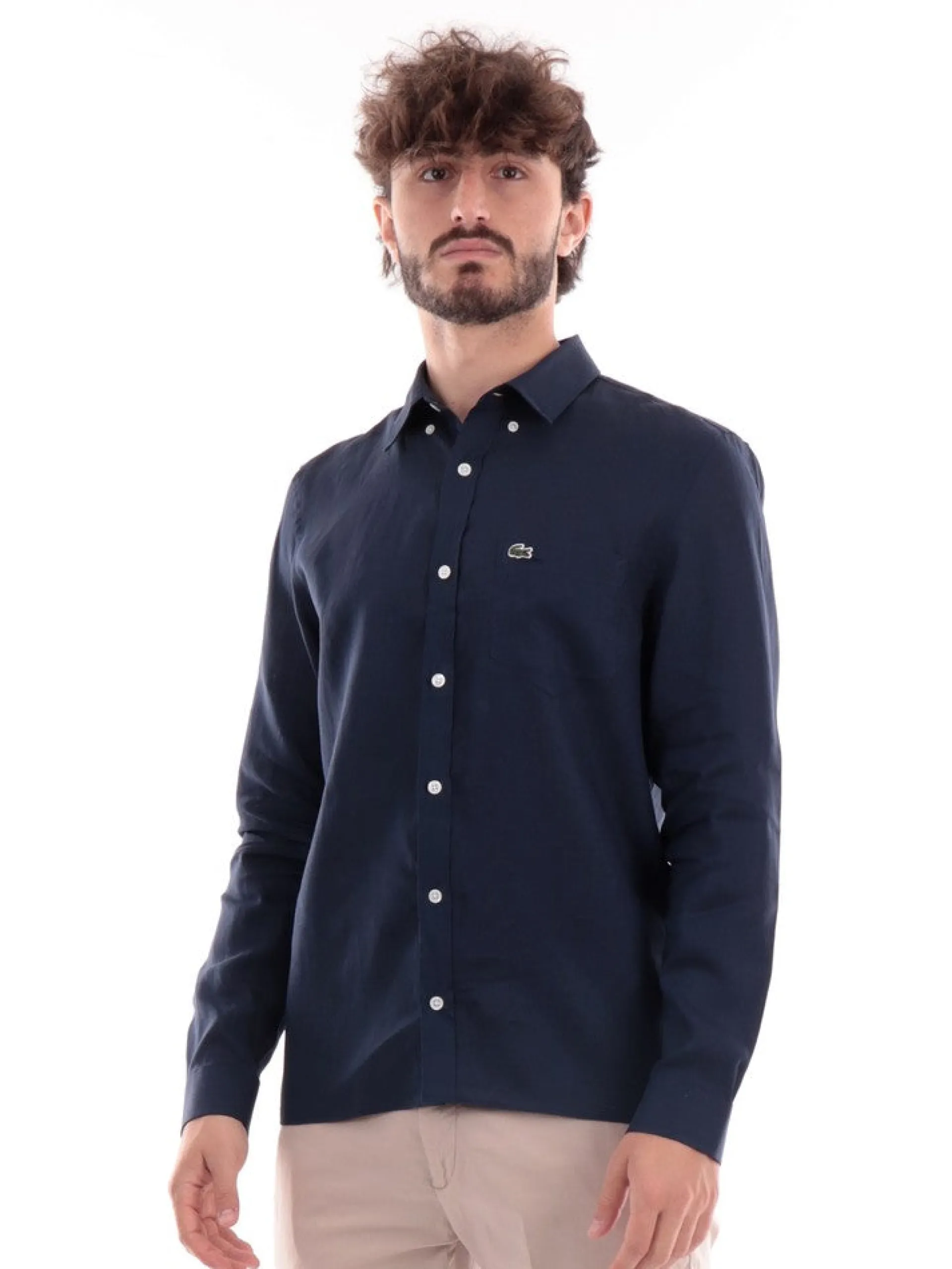 LACOSTE Camicie*Camicia blu da uomo CH5692