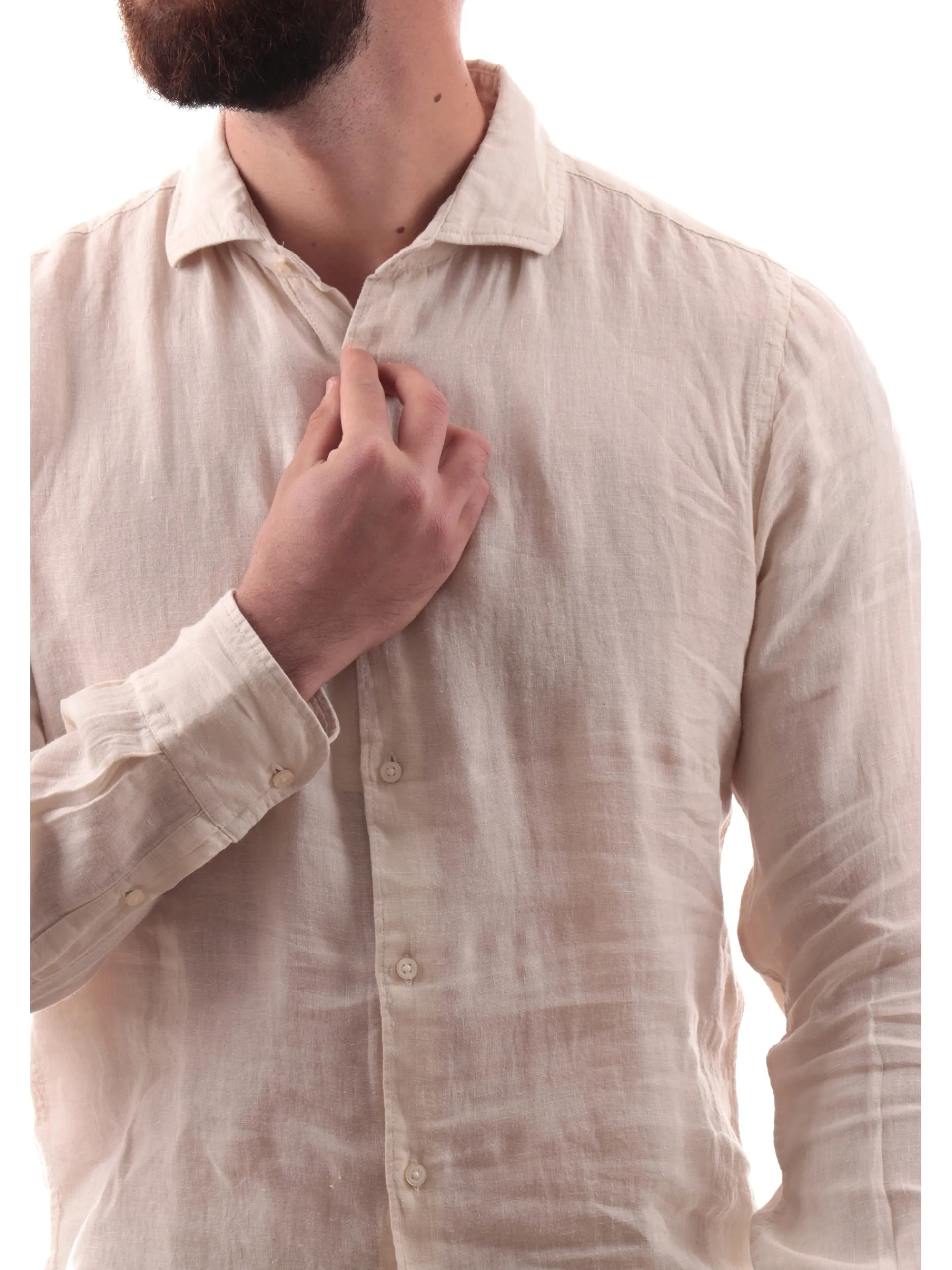 MANIFATTURA BORGHESE Camicie*Camicia Lino Borghese beige da uomo 5SCA0109LI101ME
