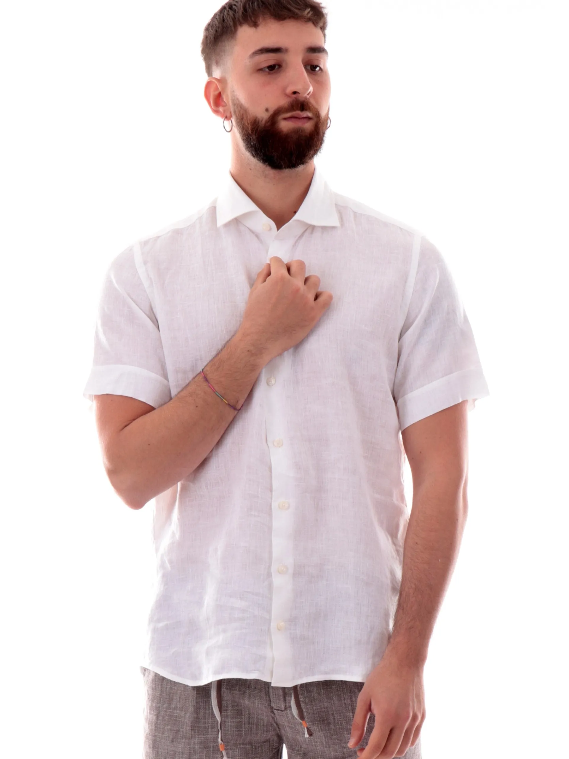 BASTONCINO Camicie*Camicia lino Maniche corte 100% lino B0501 MC