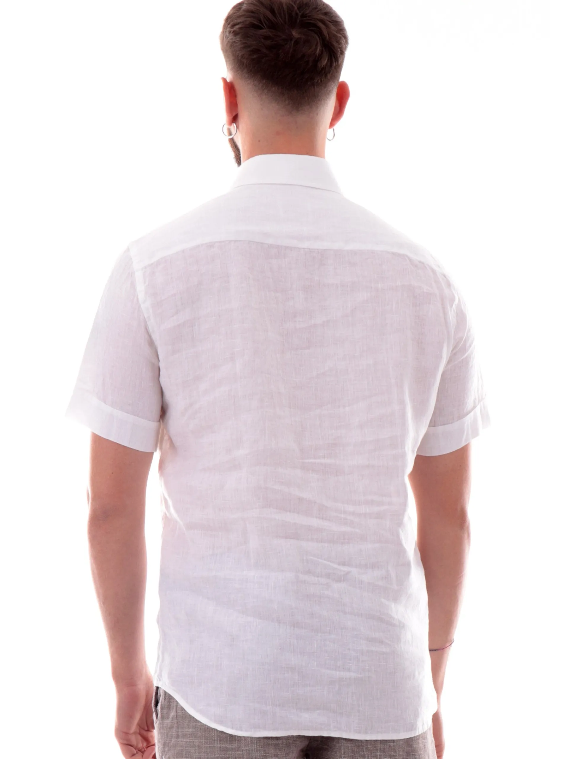 BASTONCINO Camicie*Camicia lino Maniche corte 100% lino B0501 MC