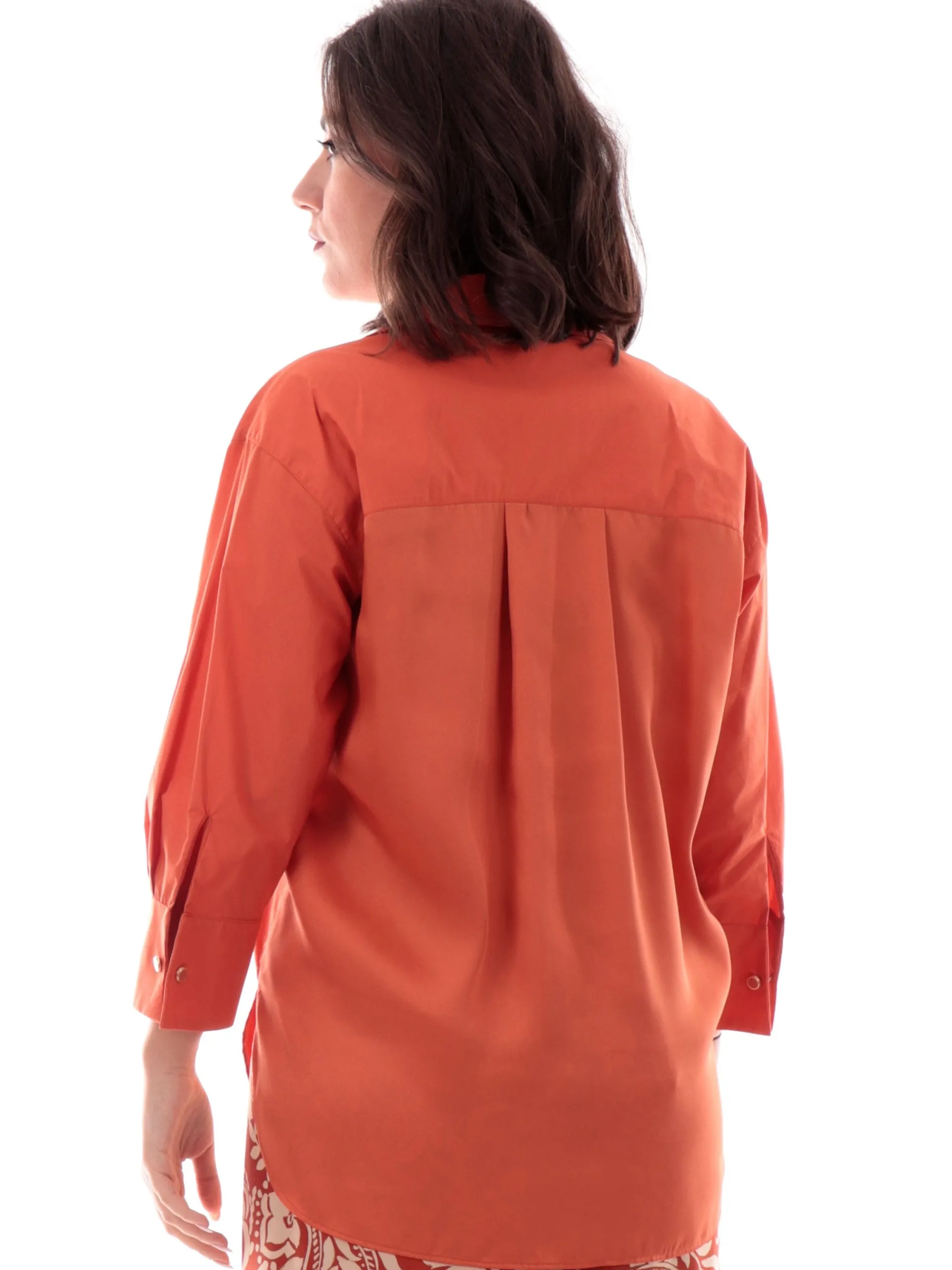 LIU JO MILANO Top & Camicie*Camicia Liu Jo Arancione da donna doppio tessuto raso e cotone WA5203T4853M953