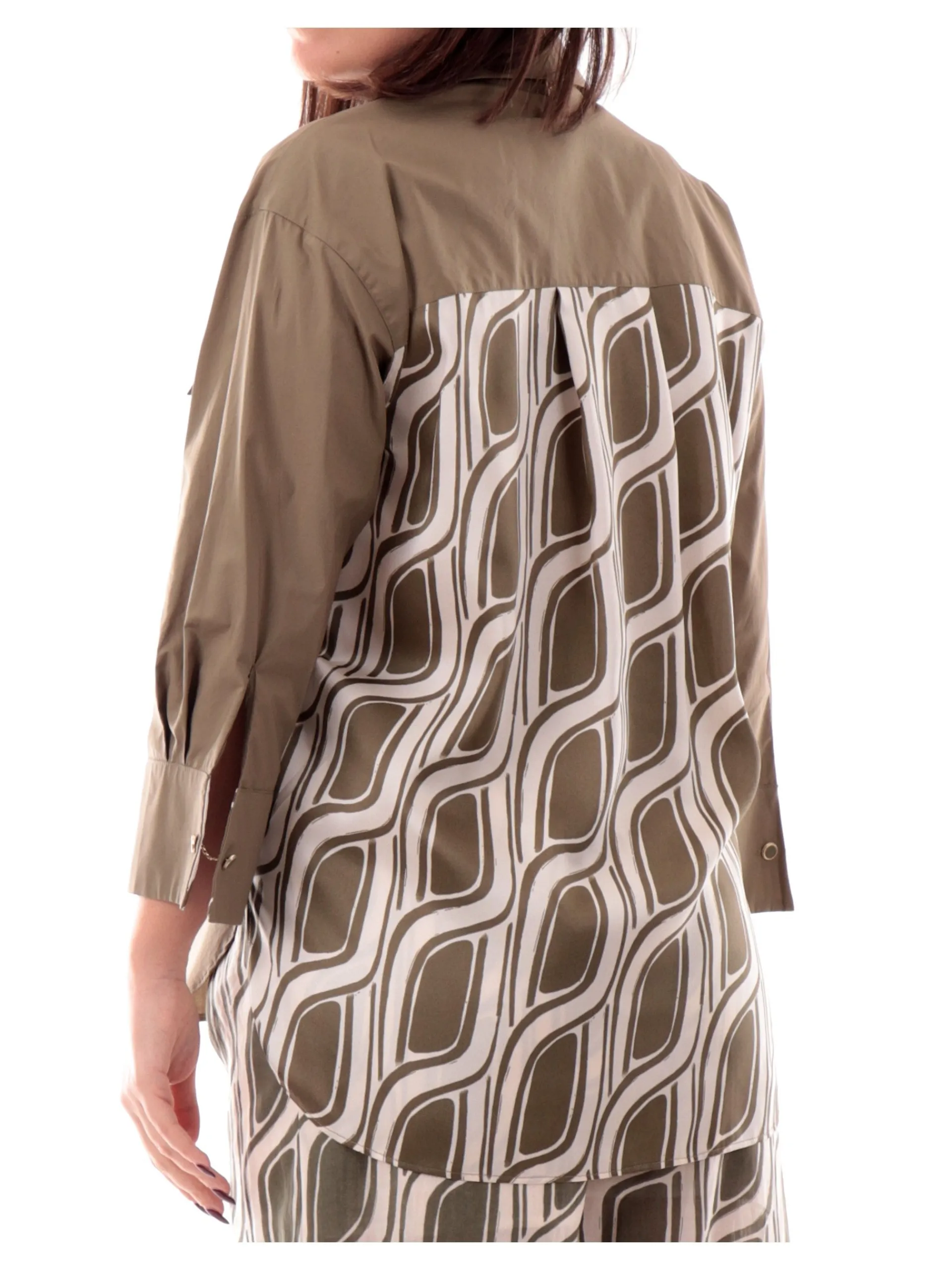 LIU JO MILANO Top & Camicie*Camicia Liu Jo verde militare da donna doppio tessuto raso e cotone WA5203T4853M953