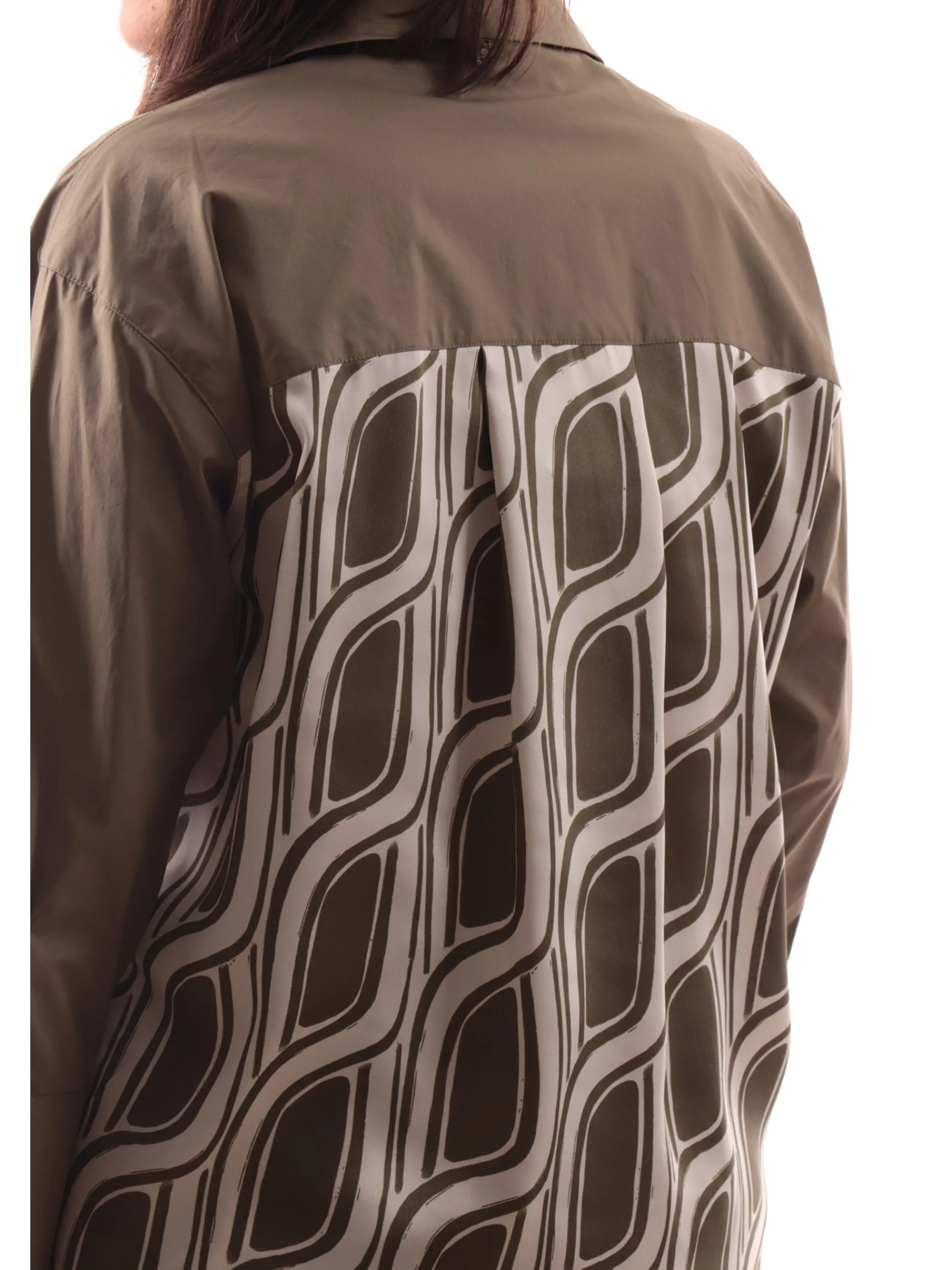 LIU JO MILANO Top & Camicie*Camicia Liu Jo verde militare da donna doppio tessuto raso e cotone WA5203T4853M953