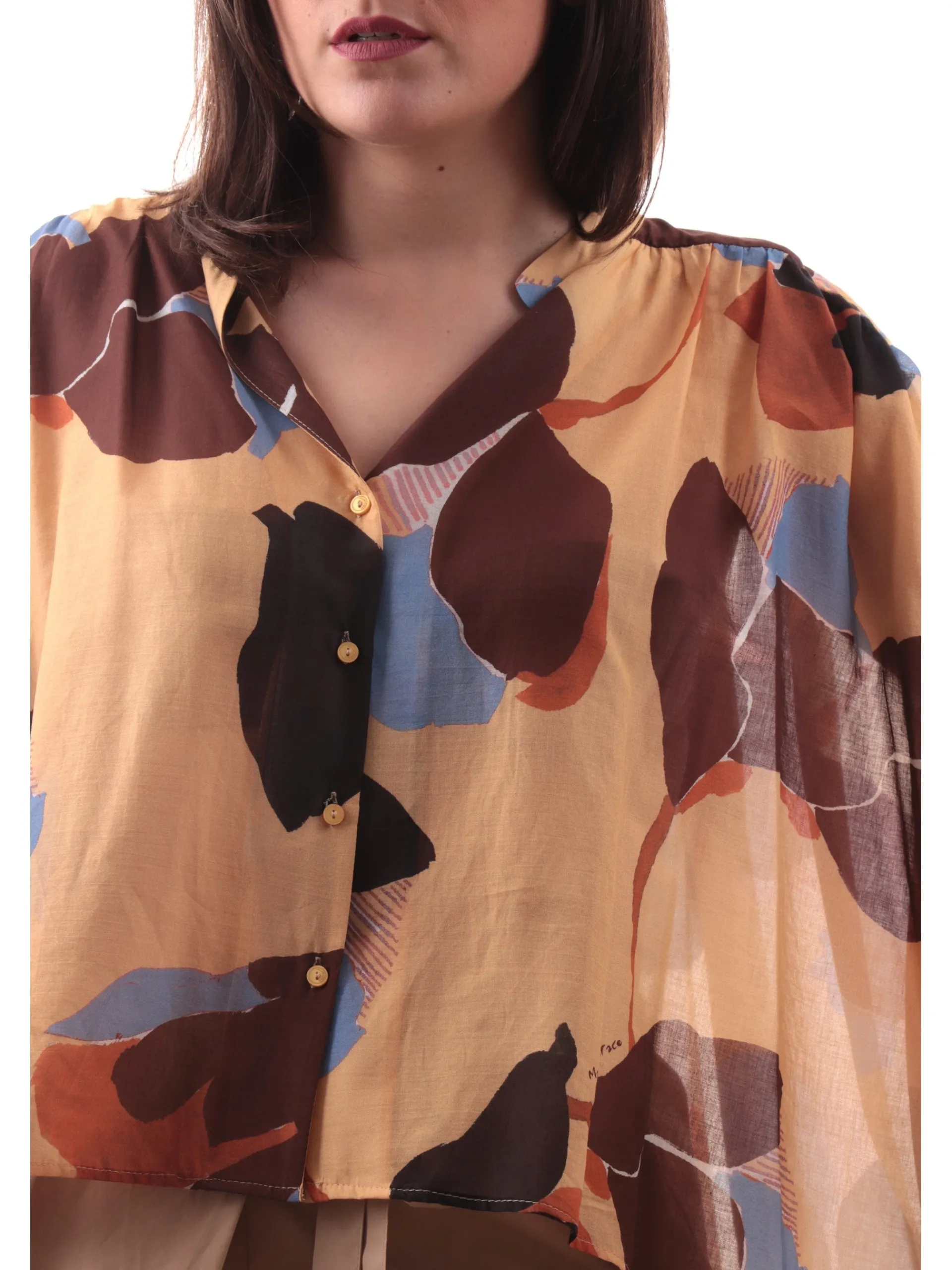 MANILA GRACE Top & Camicie*Camicia scollo a V da donna vestibilità morbida C130CSMA