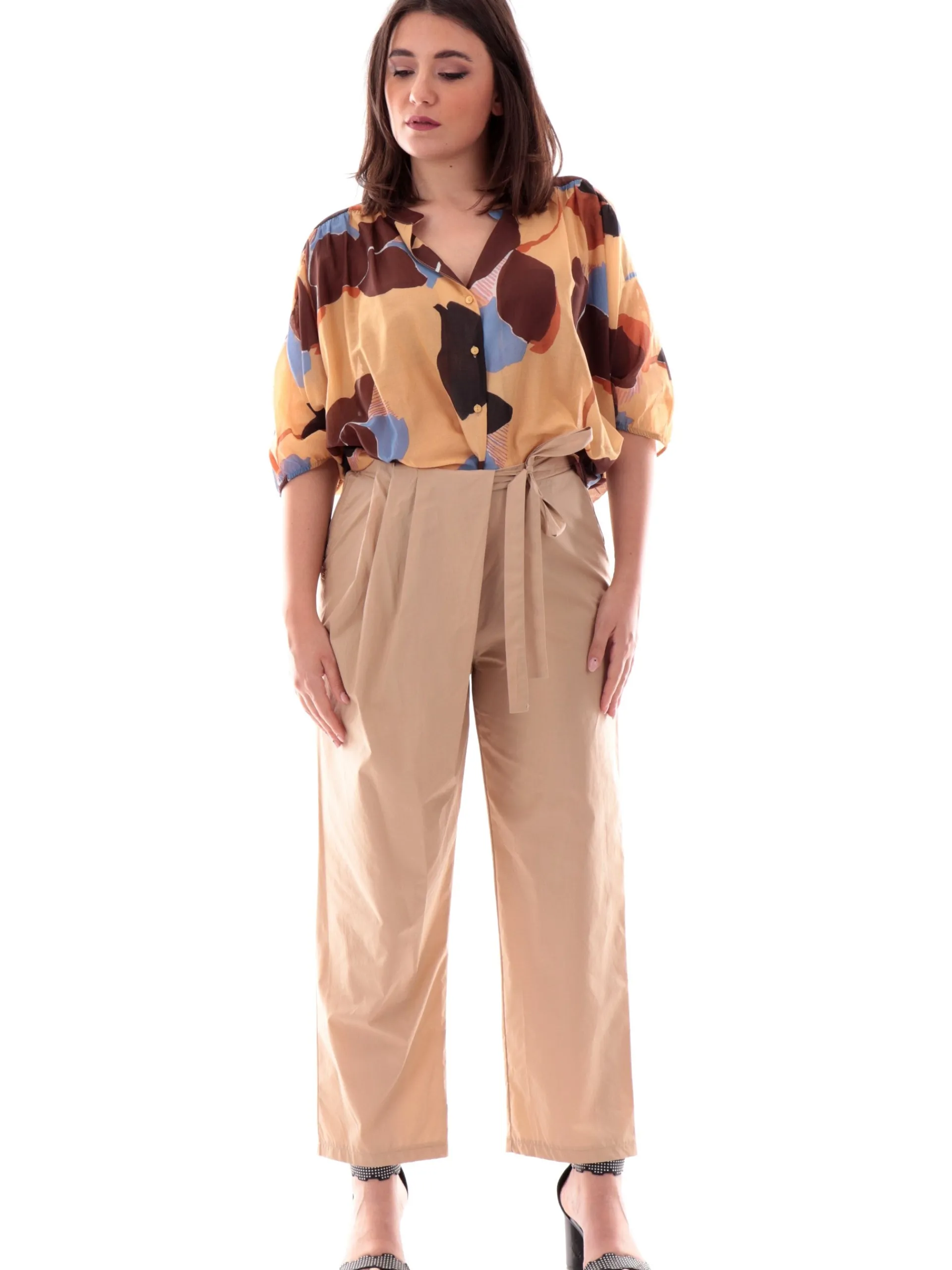MANILA GRACE Top & Camicie*Camicia scollo a V da donna vestibilità morbida C130CSMA
