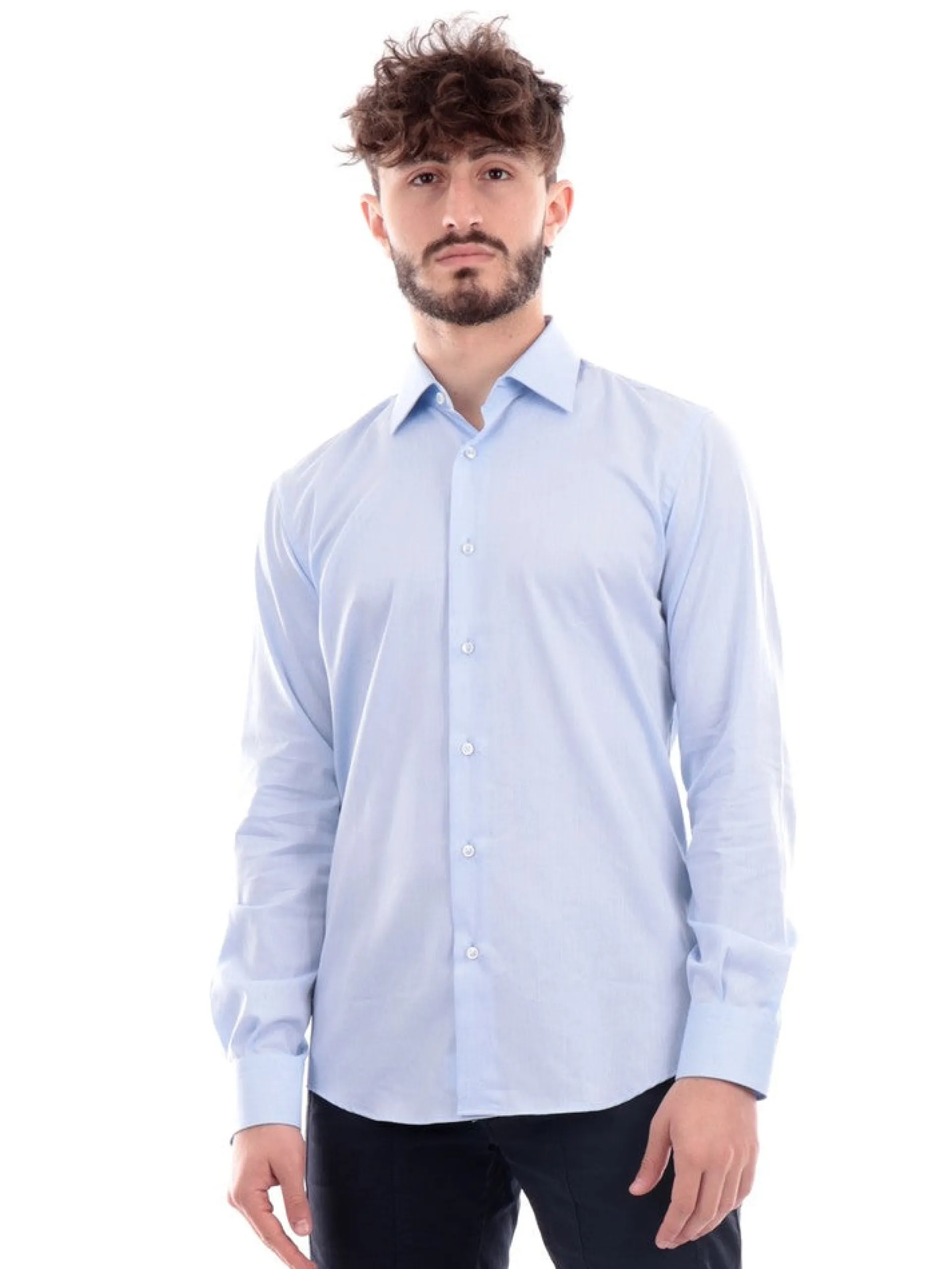 MARCUS Camicie*Camicia celeste da uomo Camicia Twill Modern Fit 028010TB84L