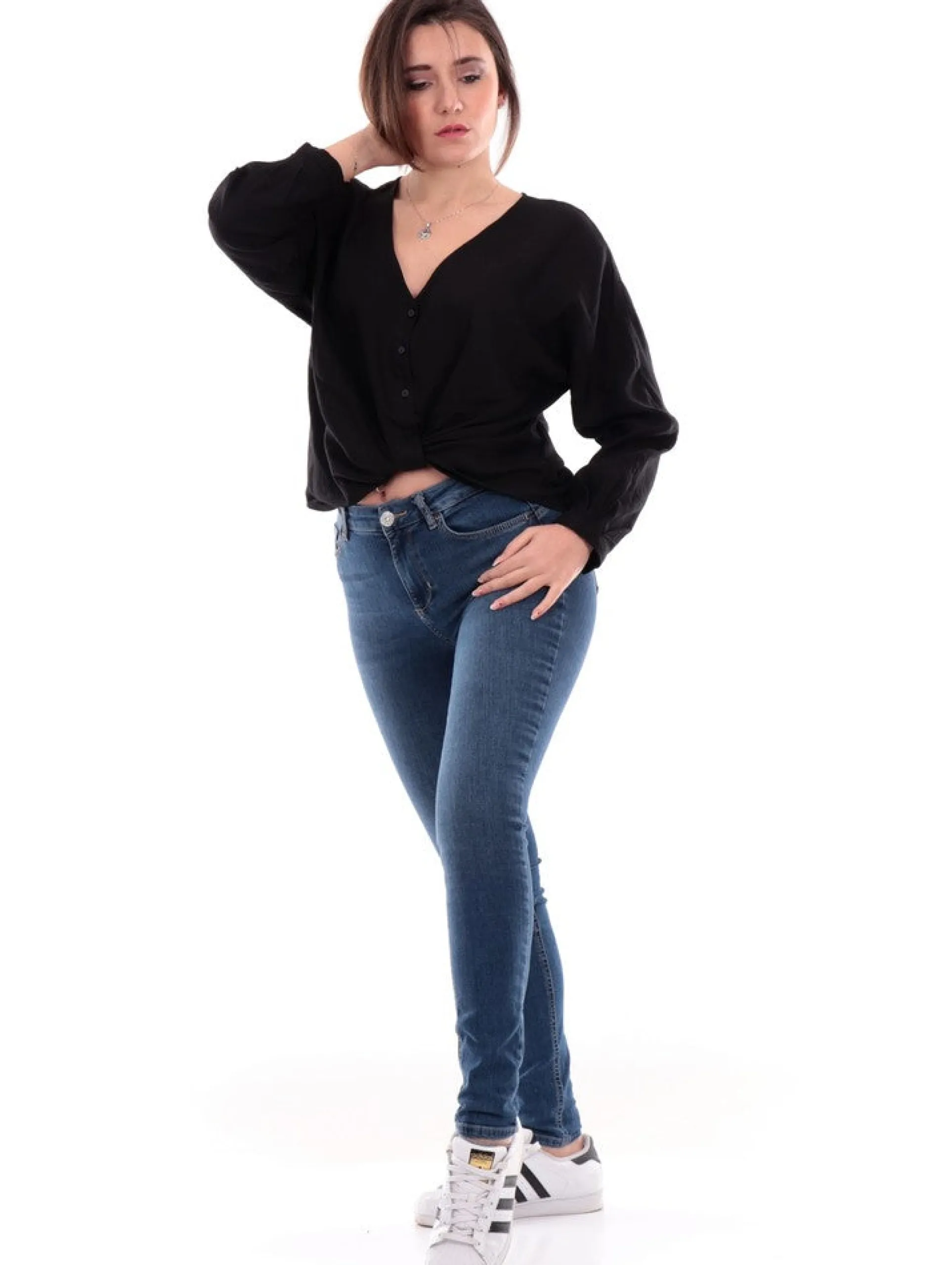 ONLY Top & Camicie*Camicia nera da donna Short Knot 15252779