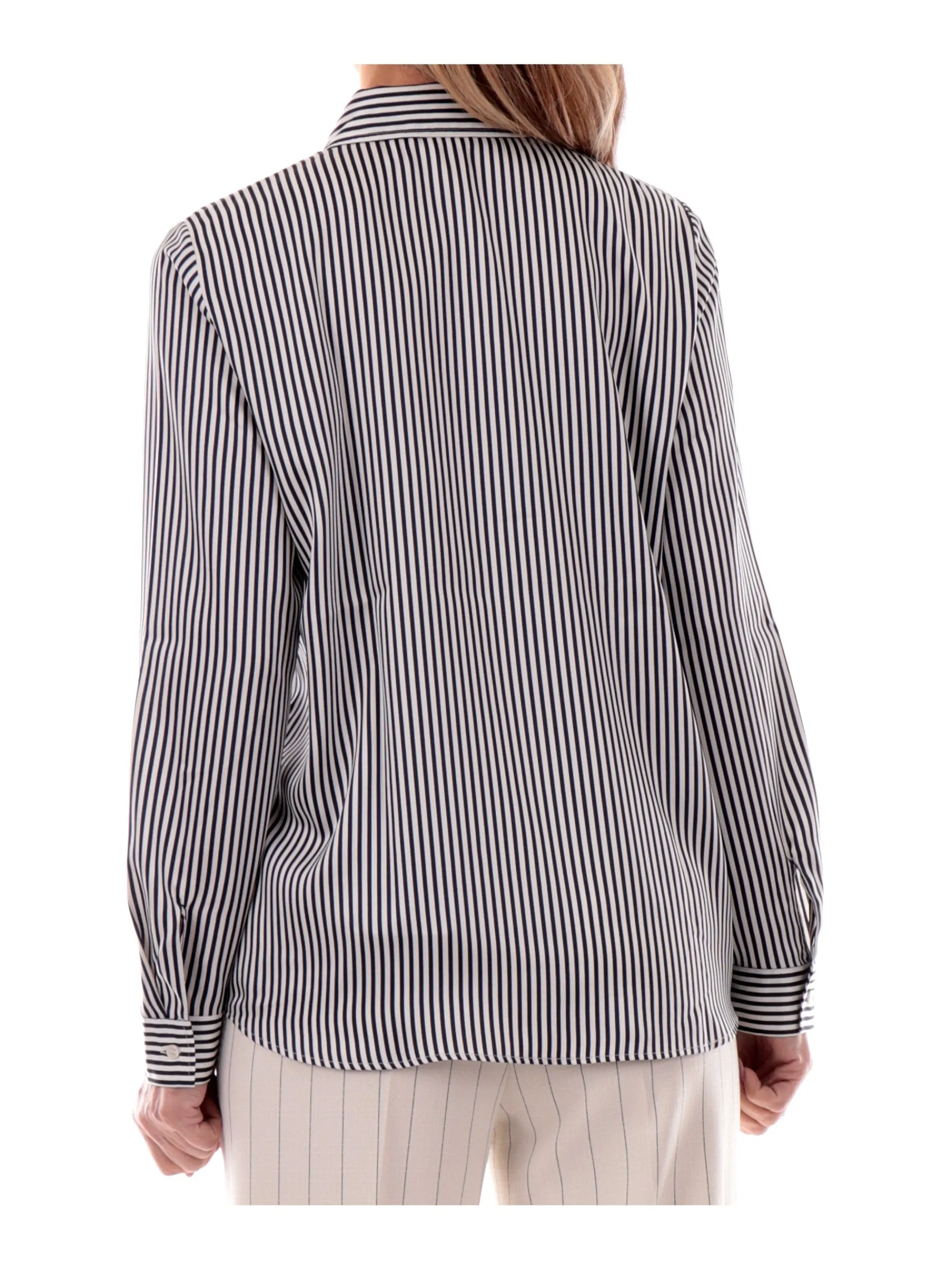 EMME MARELLA Top & Camicie*Camicia raso bianca a righe blu da donna Satin FOCE