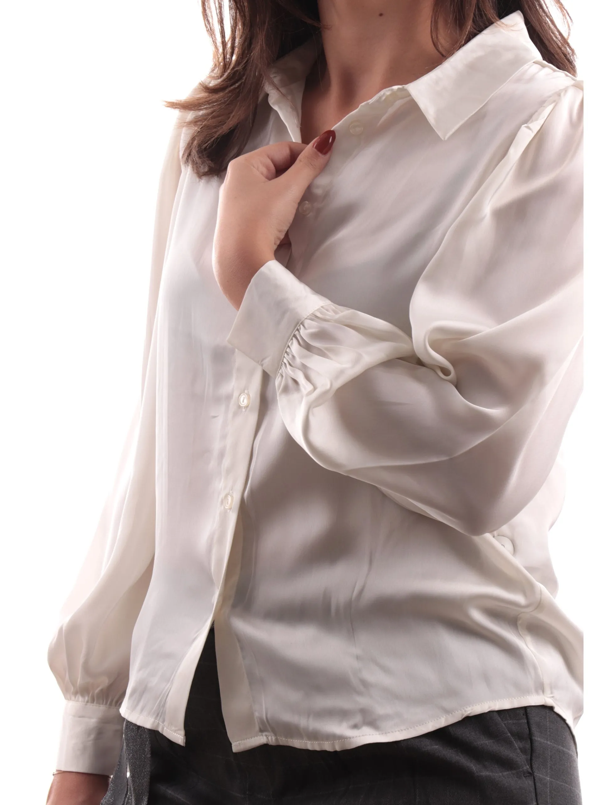 ONLY Top & Camicie*Camicia raso bianca da donna Puff 15236938