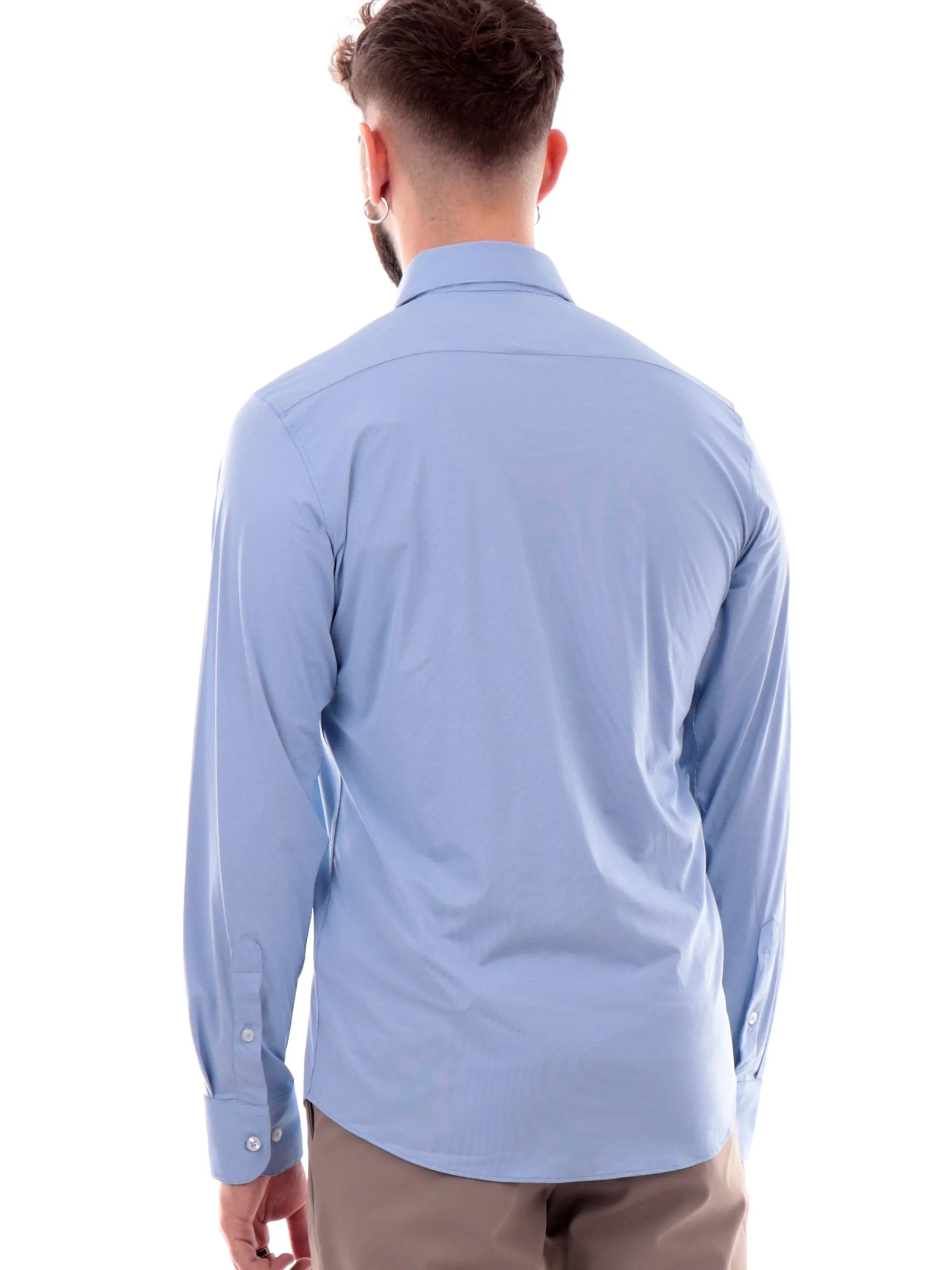 RRD Camicie*Camicia celeste da uomo Oxford Jaquard Dots W24253V