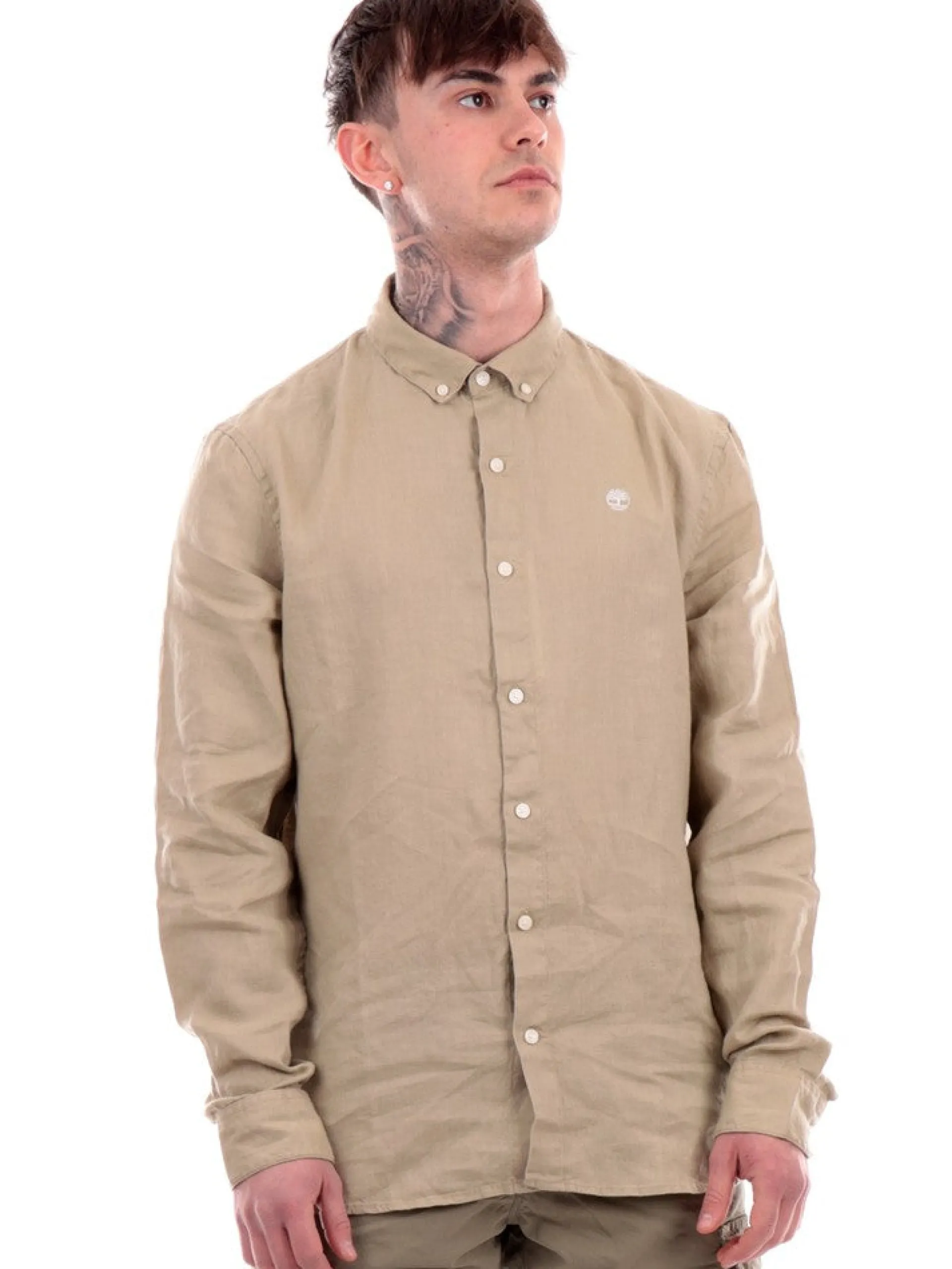 TIMBERLAND Camicie*Camicia beige da uomo Linen TB0A2DC3
