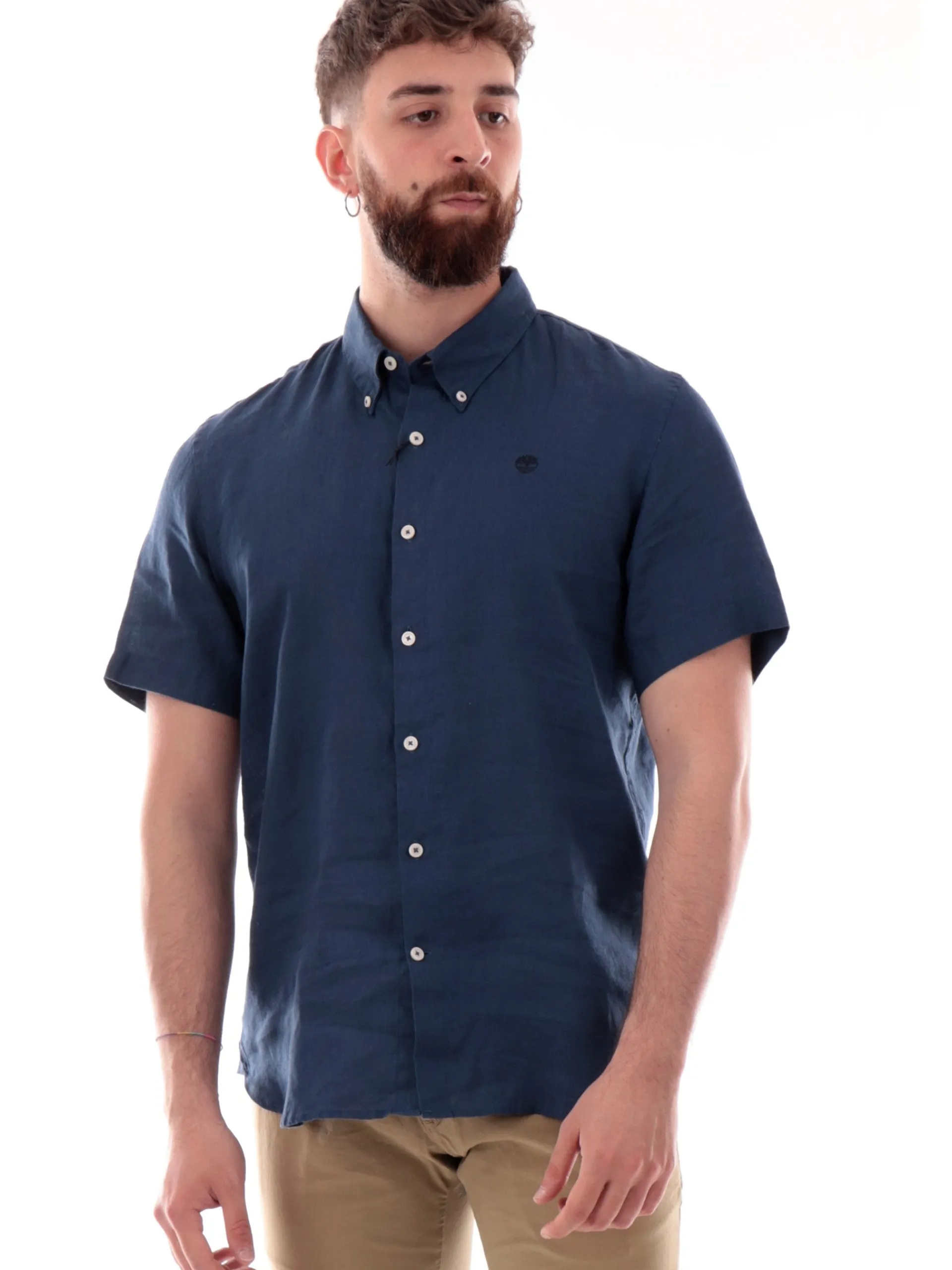 TIMBERLAND Camicie*Camicia blu da uomo maniche corte TB0A2DCC2881