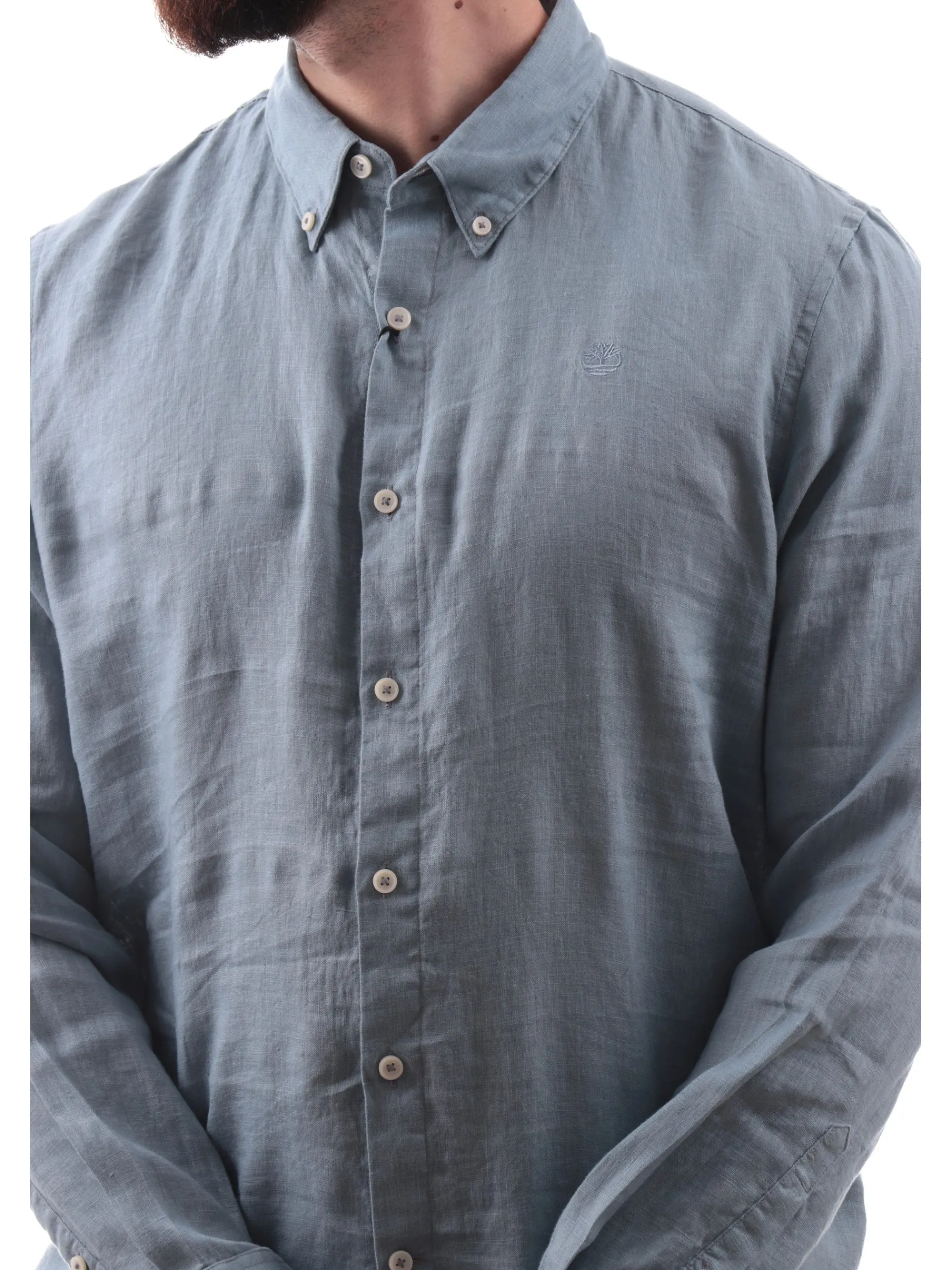 TIMBERLAND Camicie*Camicia lino celeste da uomo Mill Brook Linen TB0A2DC3