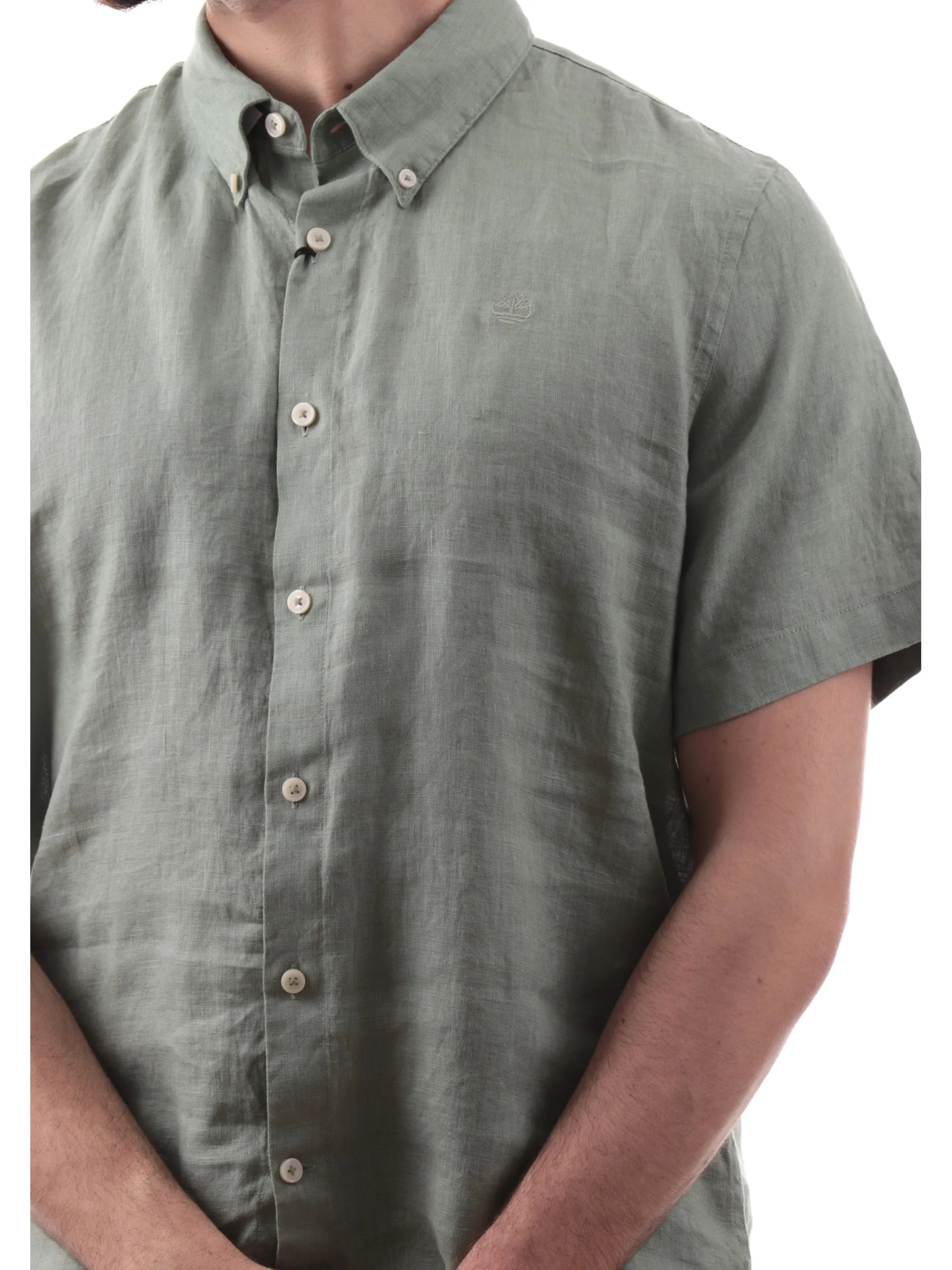 TIMBERLAND Camicie*Camicia lino verde da uomo Mill Brook TB0A2DCC