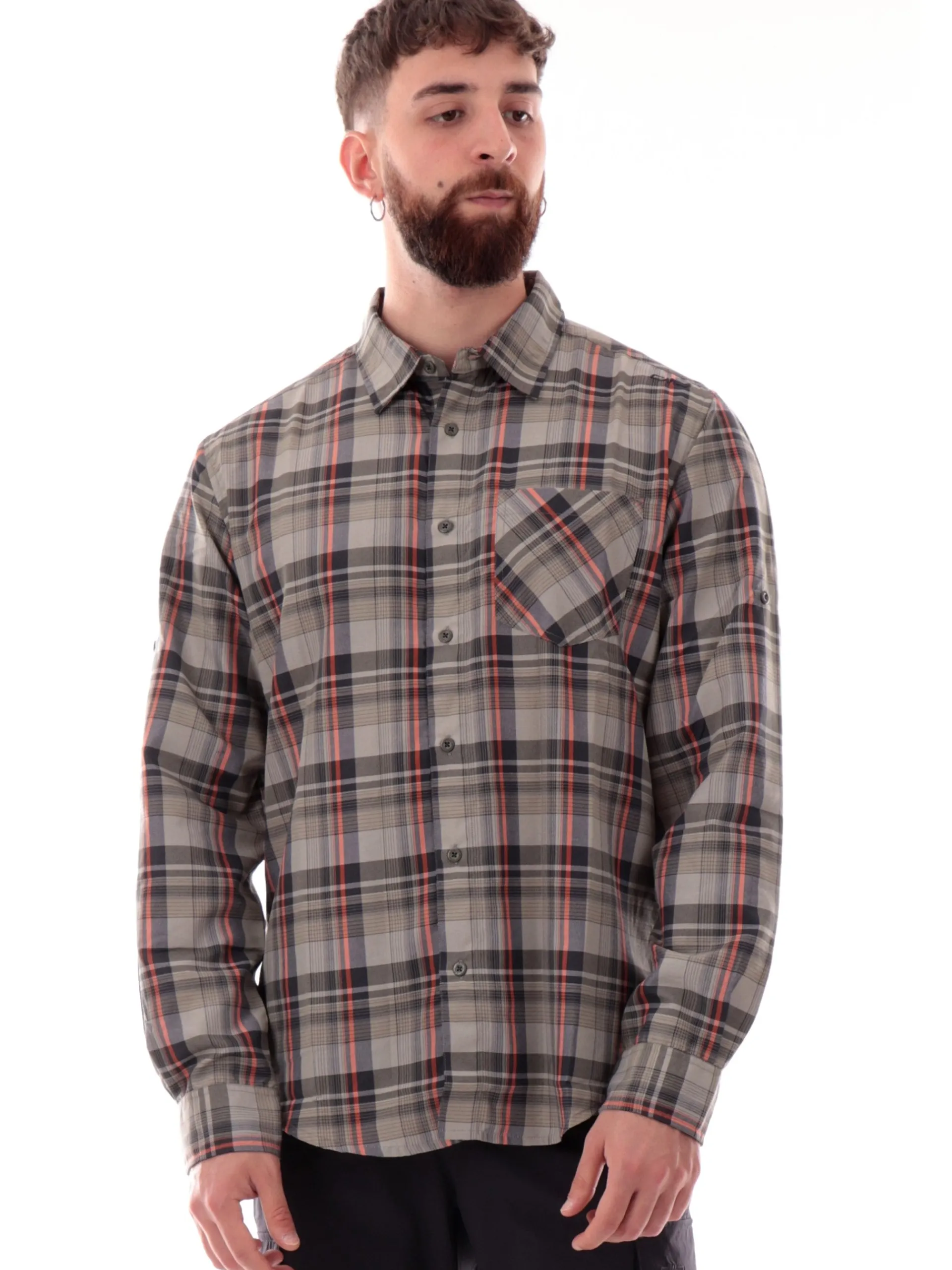 CMP Camicie*Camicia trekking verde a quadri da uomo tecnica 30T9927