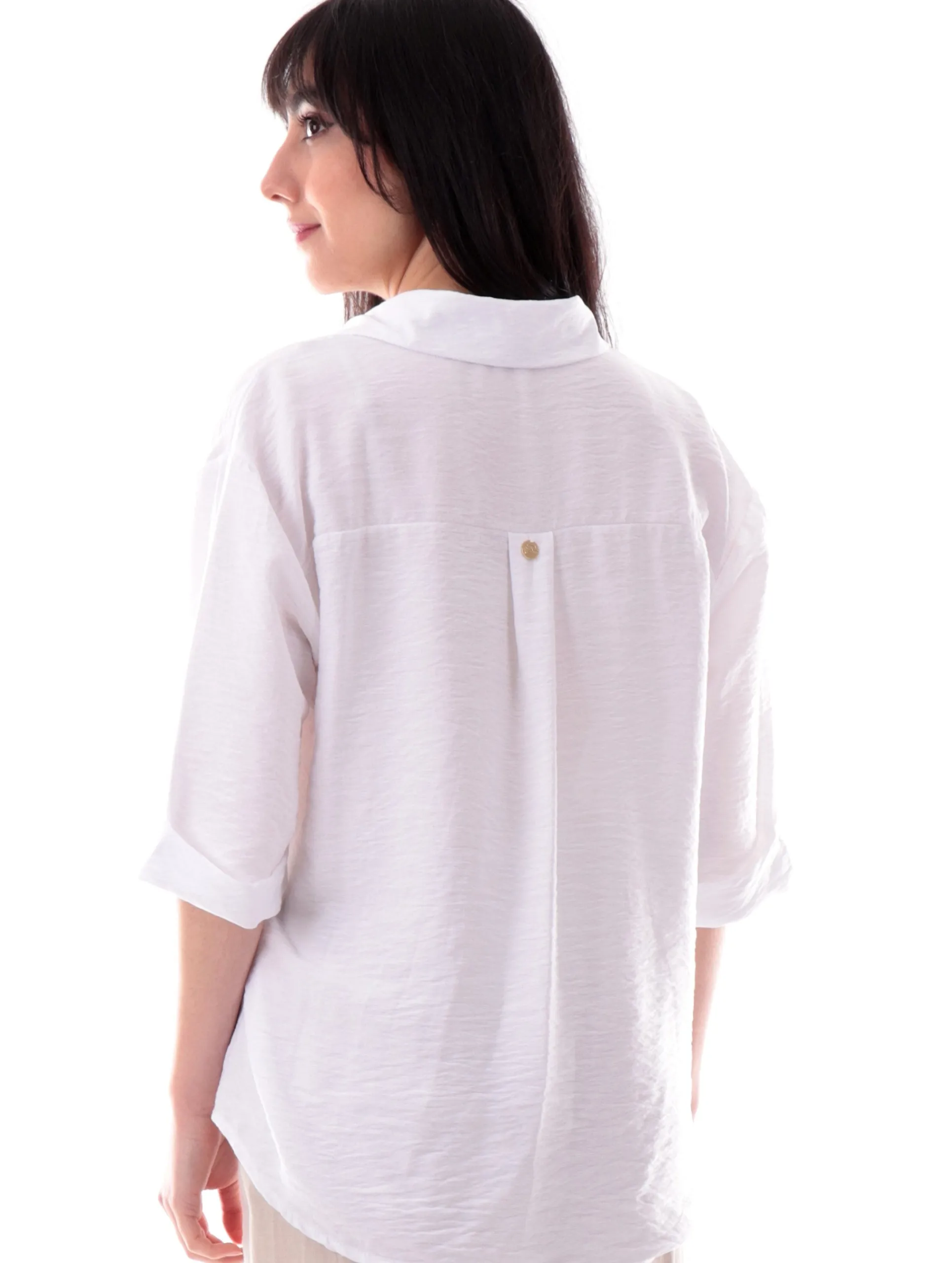 YES ZEE Top & Camicie*Camicia bianca da donna maniche corte con risvolto C210YV00
