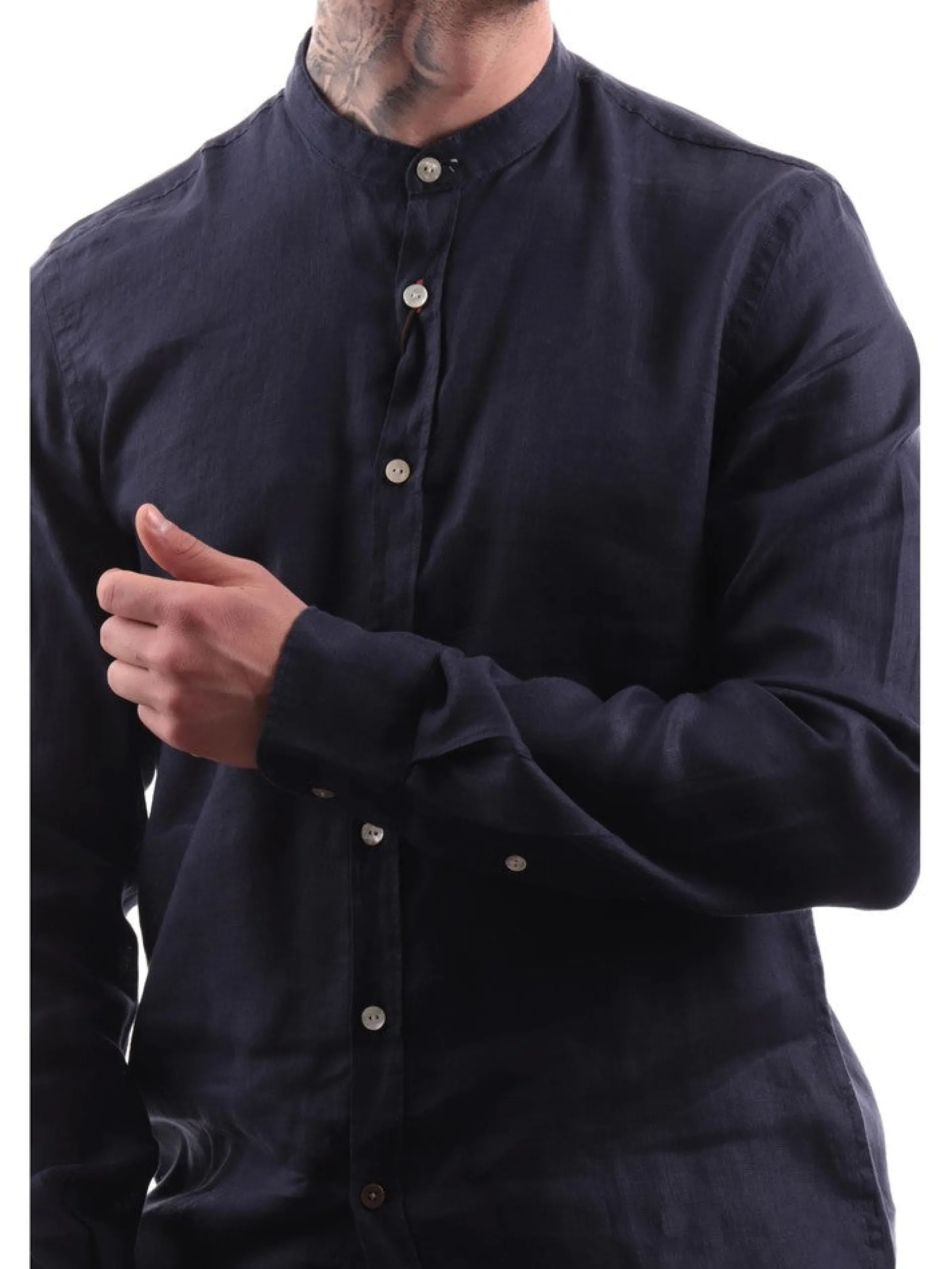 YES ZEE Camicie*Camicia coreana blu da uomo C512UP000