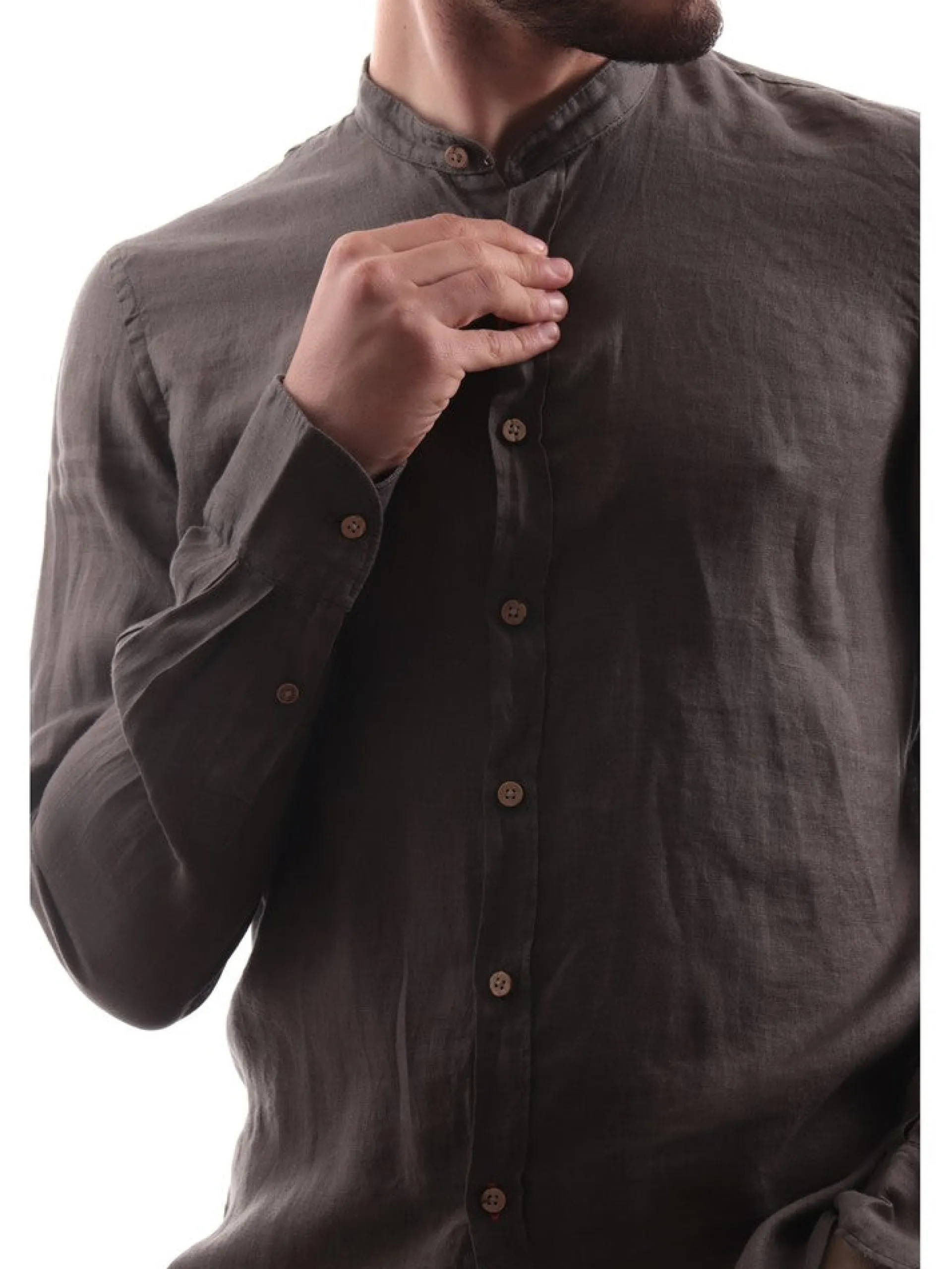 YES ZEE Camicie*Camicia coreana verde militare da uomo C512UP000